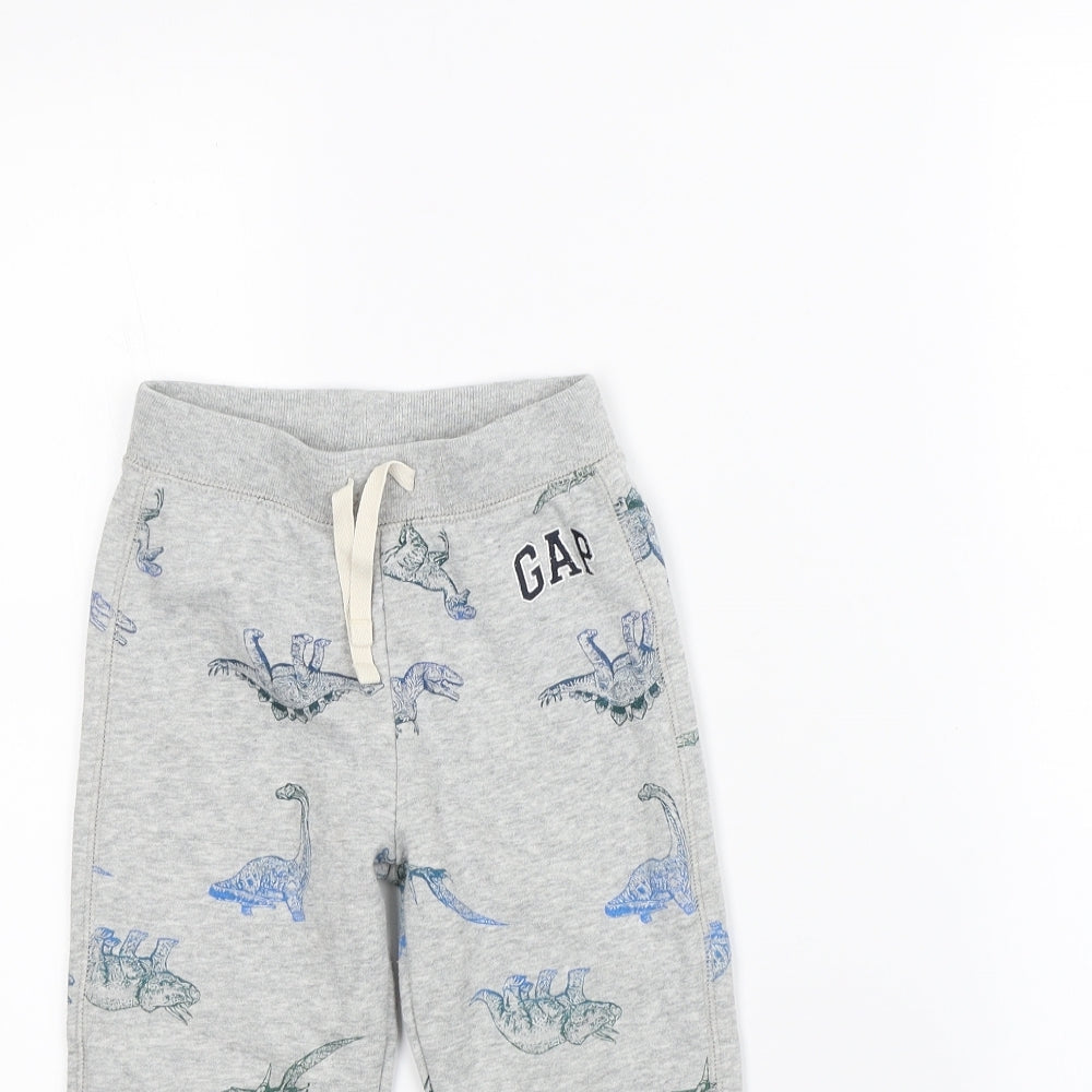 Gap Boys Grey Spotted  Jogger Trousers Size 4 Years - DInosaur