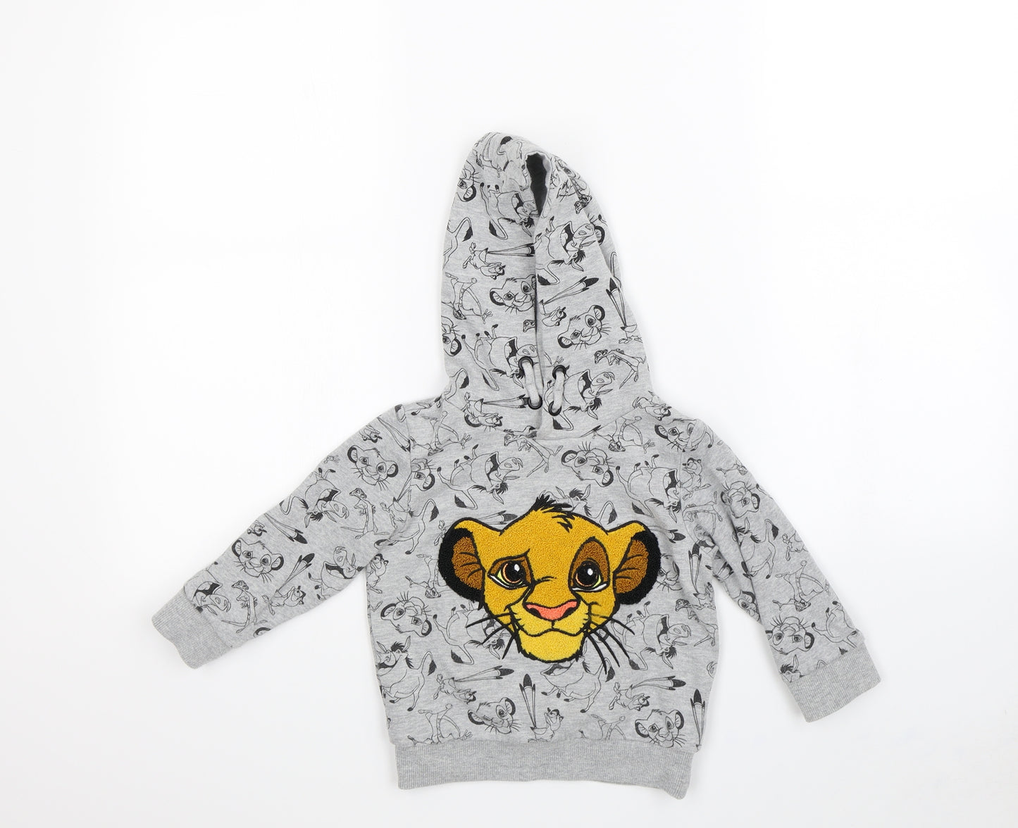 Disney Boys Grey Spotted  Pullover Hoodie Size 2 Years  - The Lion King