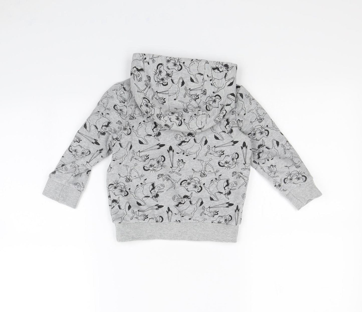 Disney Boys Grey Spotted  Pullover Hoodie Size 2 Years  - The Lion King