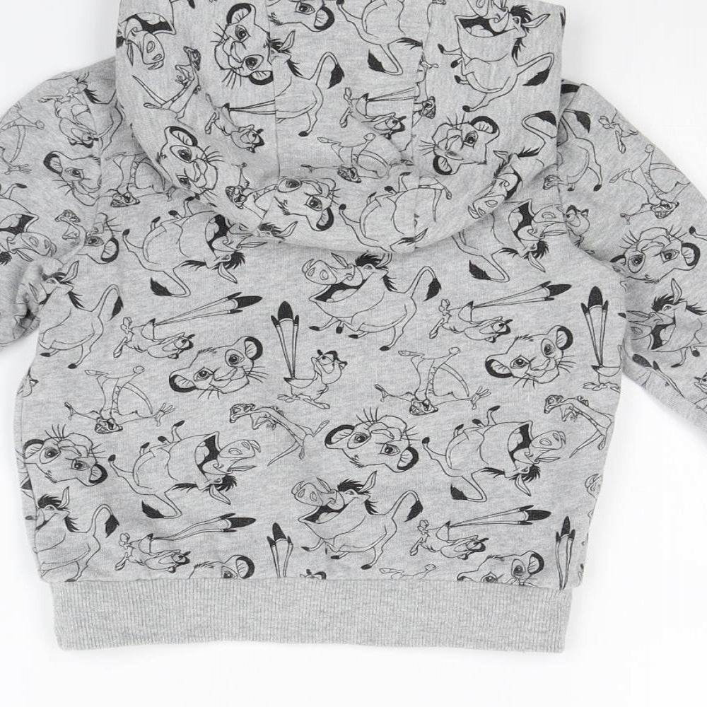 Disney Boys Grey Spotted  Pullover Hoodie Size 2 Years  - The Lion King