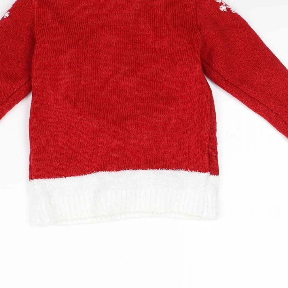 F&F Boys Red   Pullover Jumper Size 18-24 Months  - Christmas jumper