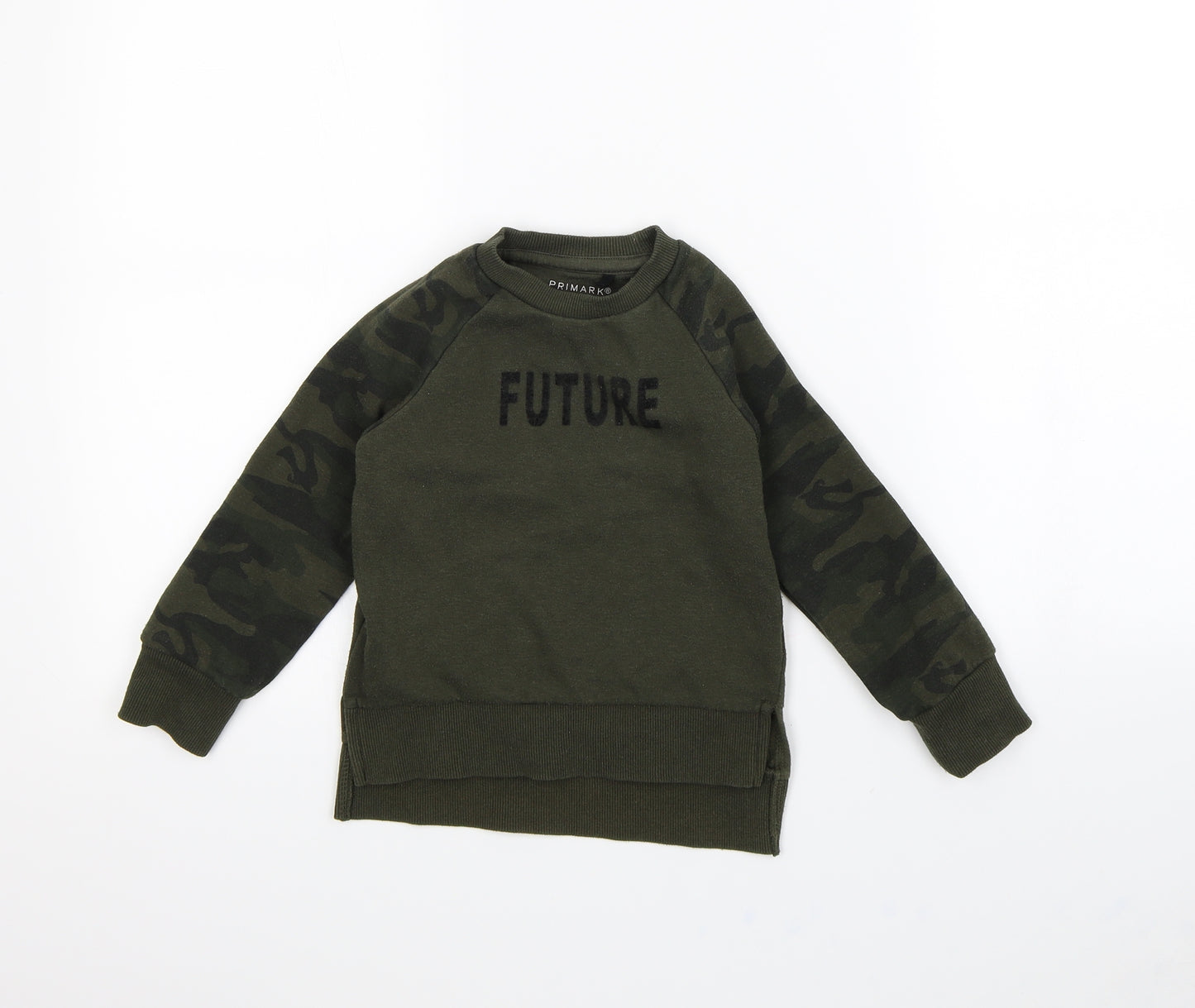 Primark Boys Green Camouflage  Pullover Jumper Size 3 Years