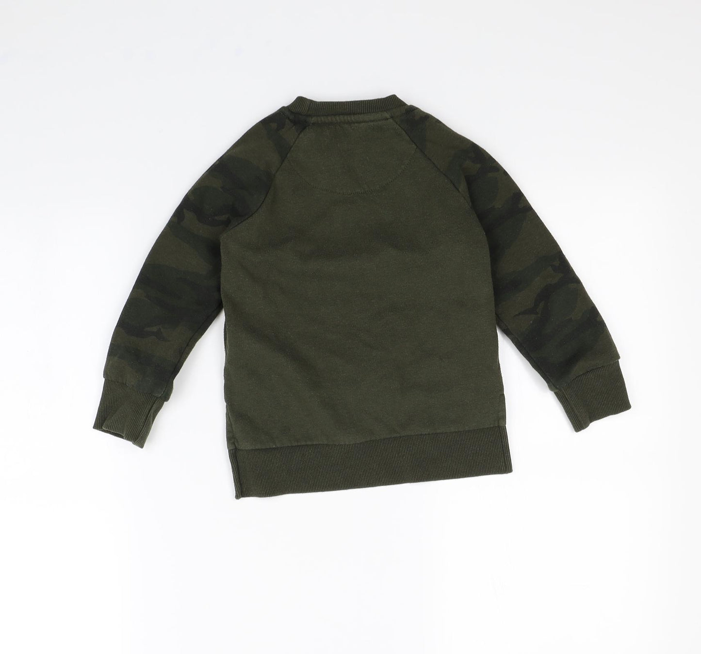 Primark Boys Green Camouflage  Pullover Jumper Size 3 Years