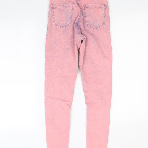 Topshop Womens Pink  Denim Straight Jeans Size 26 in L28 in