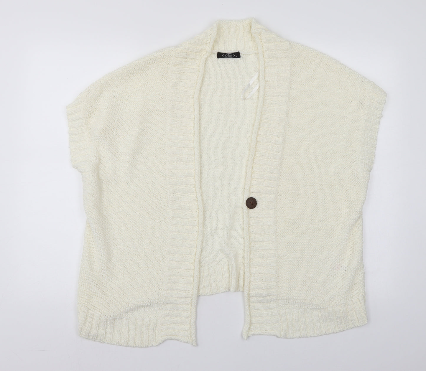BM Womens White   Cardigan Jumper Size XL
