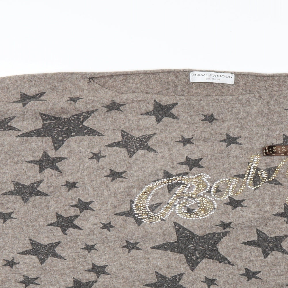 Ravi Famous Womens Brown Polka Dot  Pullover Jumper   - Stars