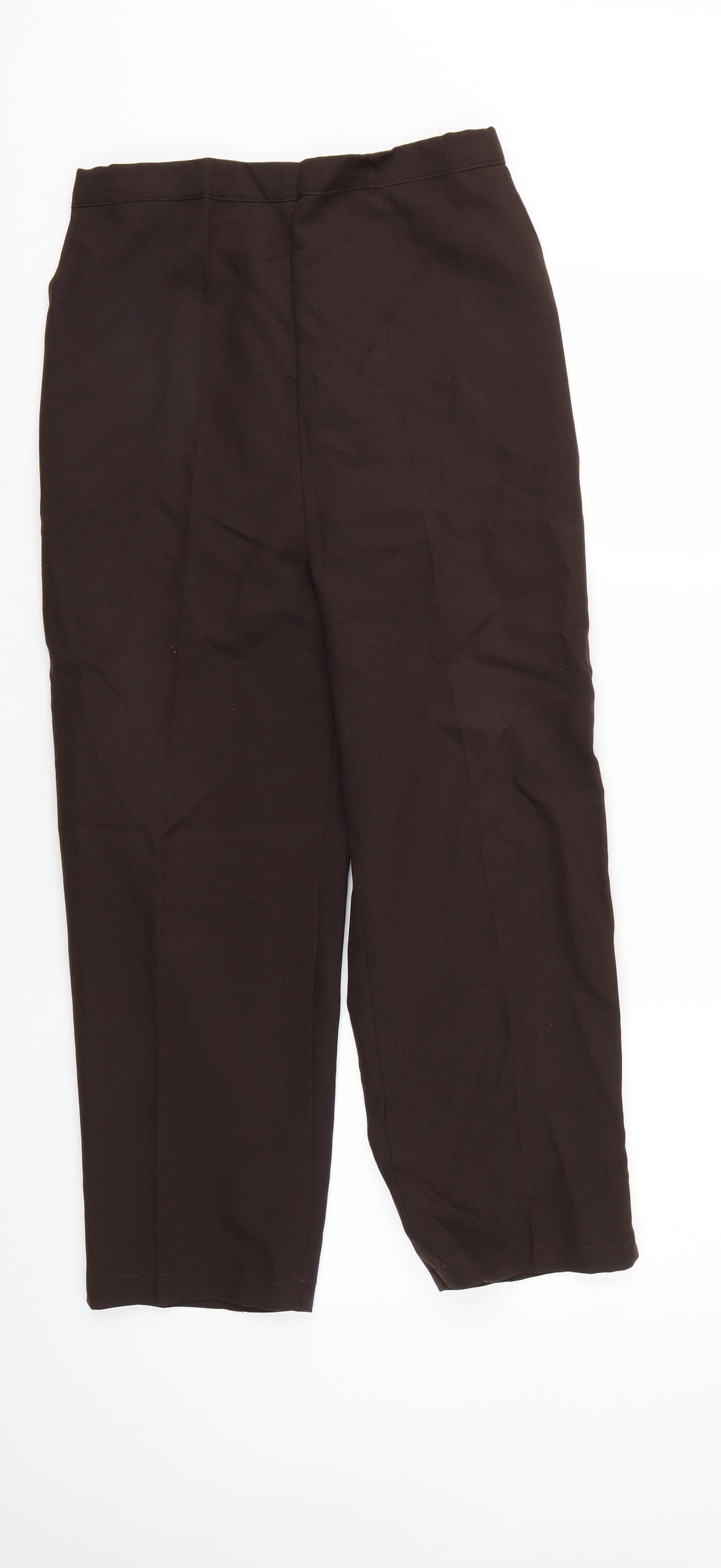 Preworn Womens Brown   Trousers  Size 12 L25 in - Elastic Waist