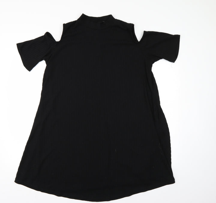 Preworn Womens Black Striped  Shift
