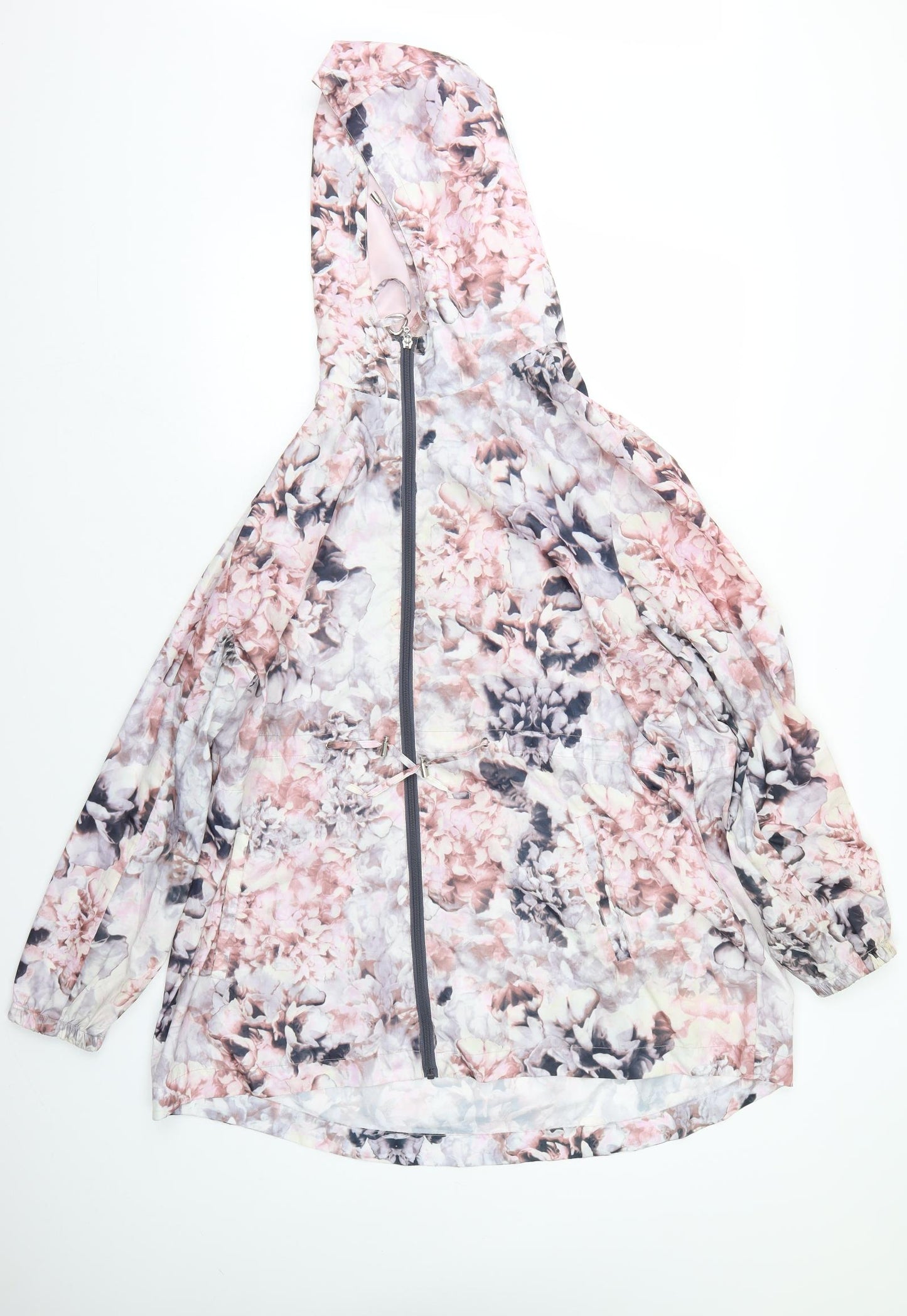 David Parry Womens Multicoloured Floral  Rain Coat Coat Size 22