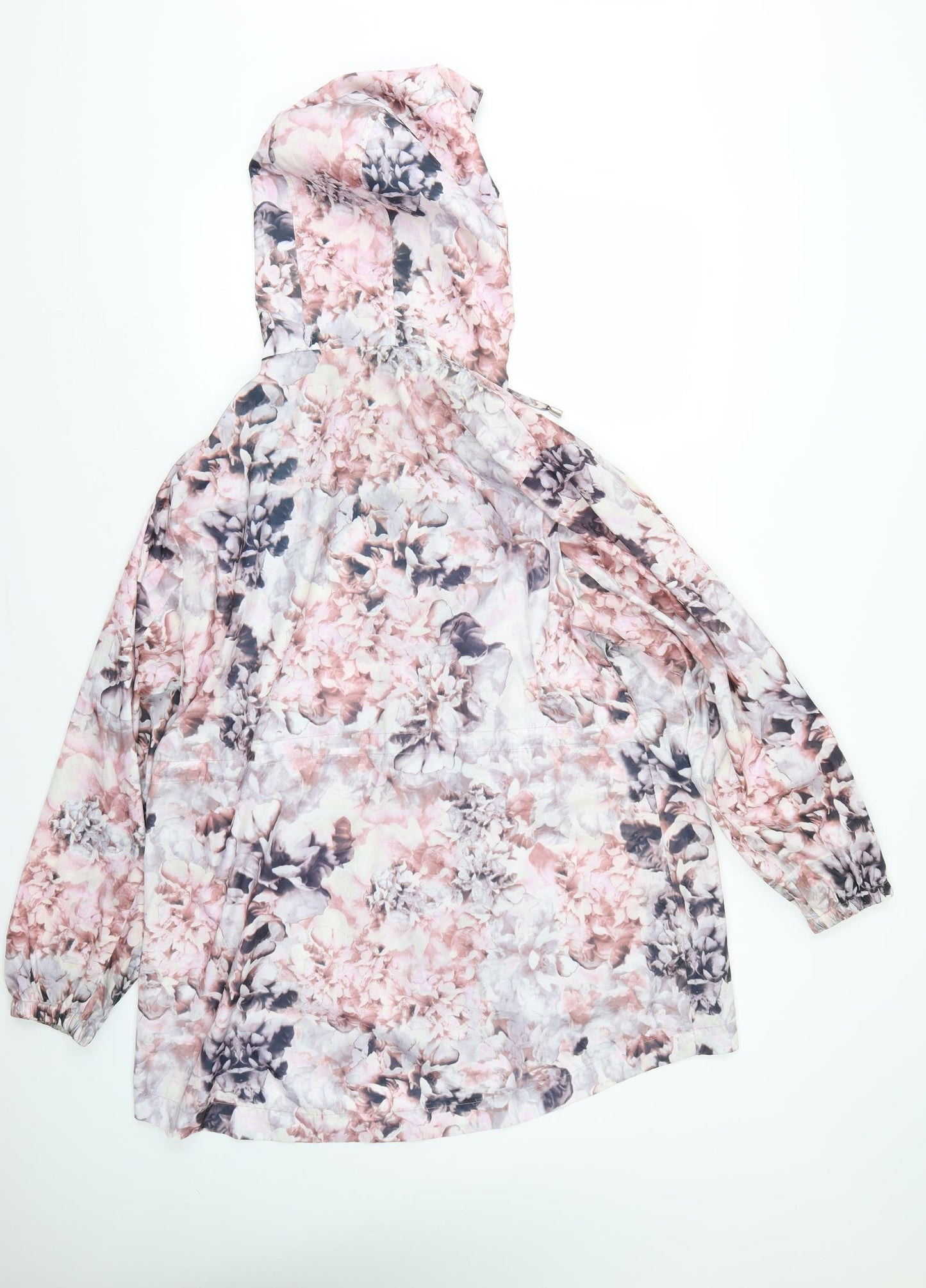 David Parry Womens Multicoloured Floral  Rain Coat Coat Size 22