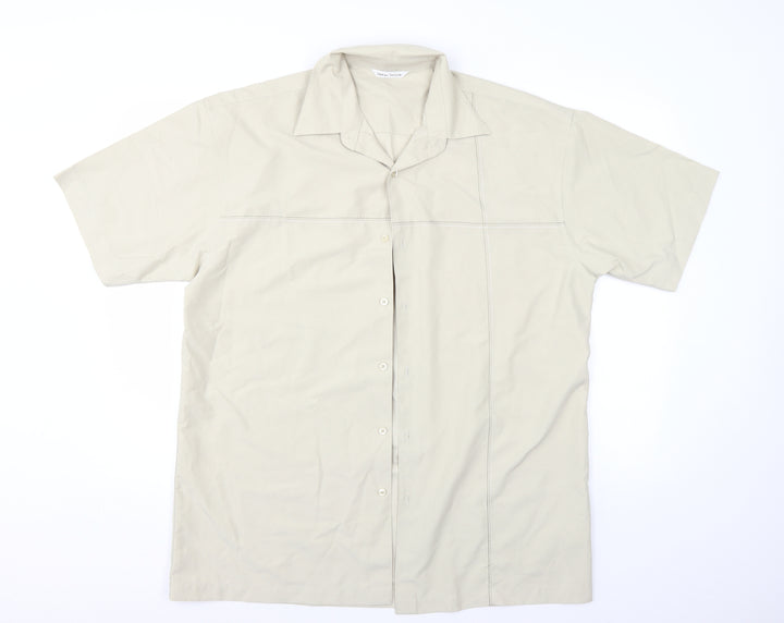 Simon Taylor Mens Ivory Button-Up Size L