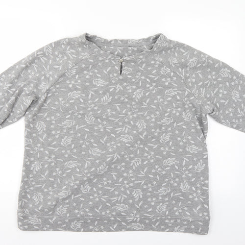Preworn Womens Grey Floral  Pullover Jumper Size 20