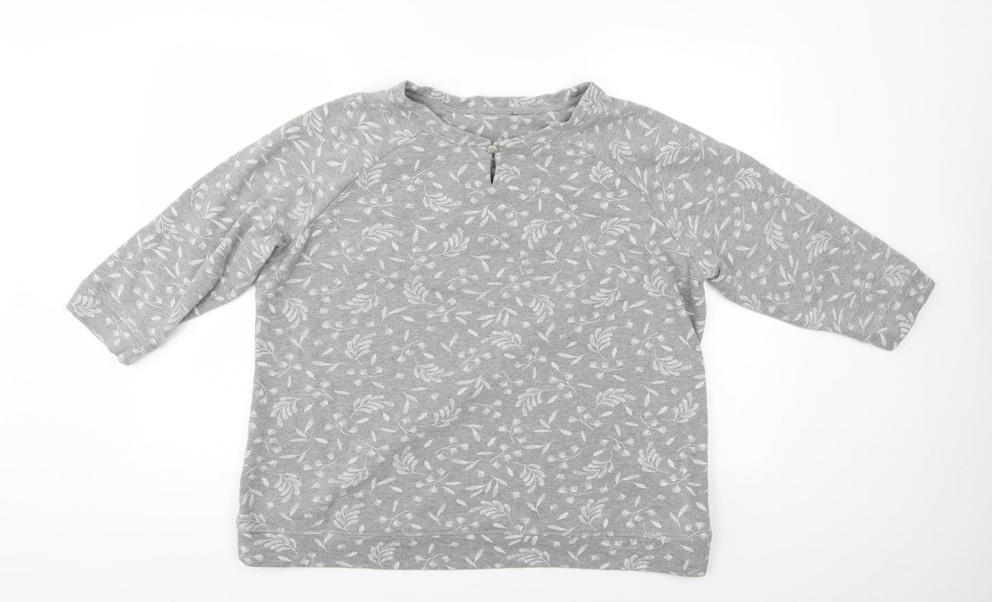 Preworn Womens Grey Floral  Pullover Jumper Size 20