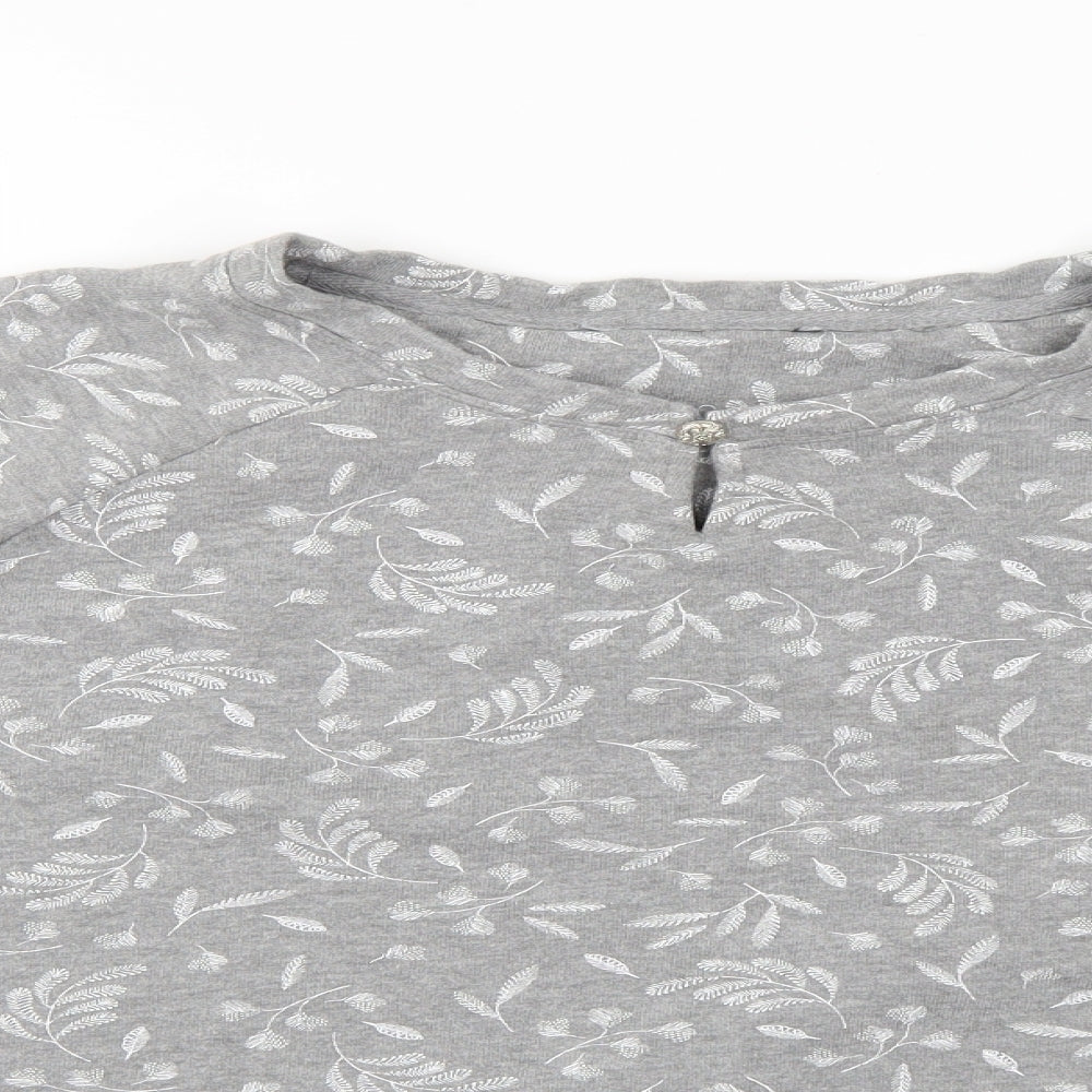 Preworn Womens Grey Floral  Pullover Jumper Size 20