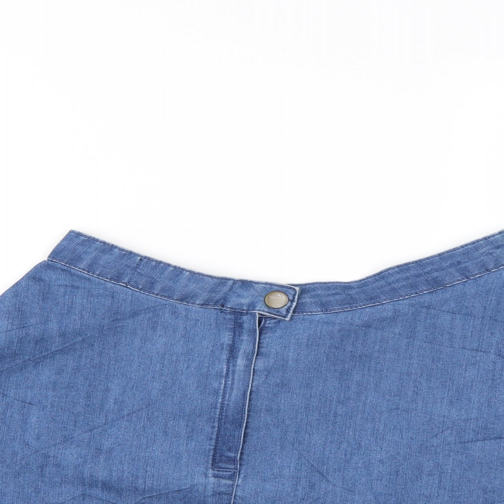 New Look Womens Blue  Denim Flare Skirt Size 10