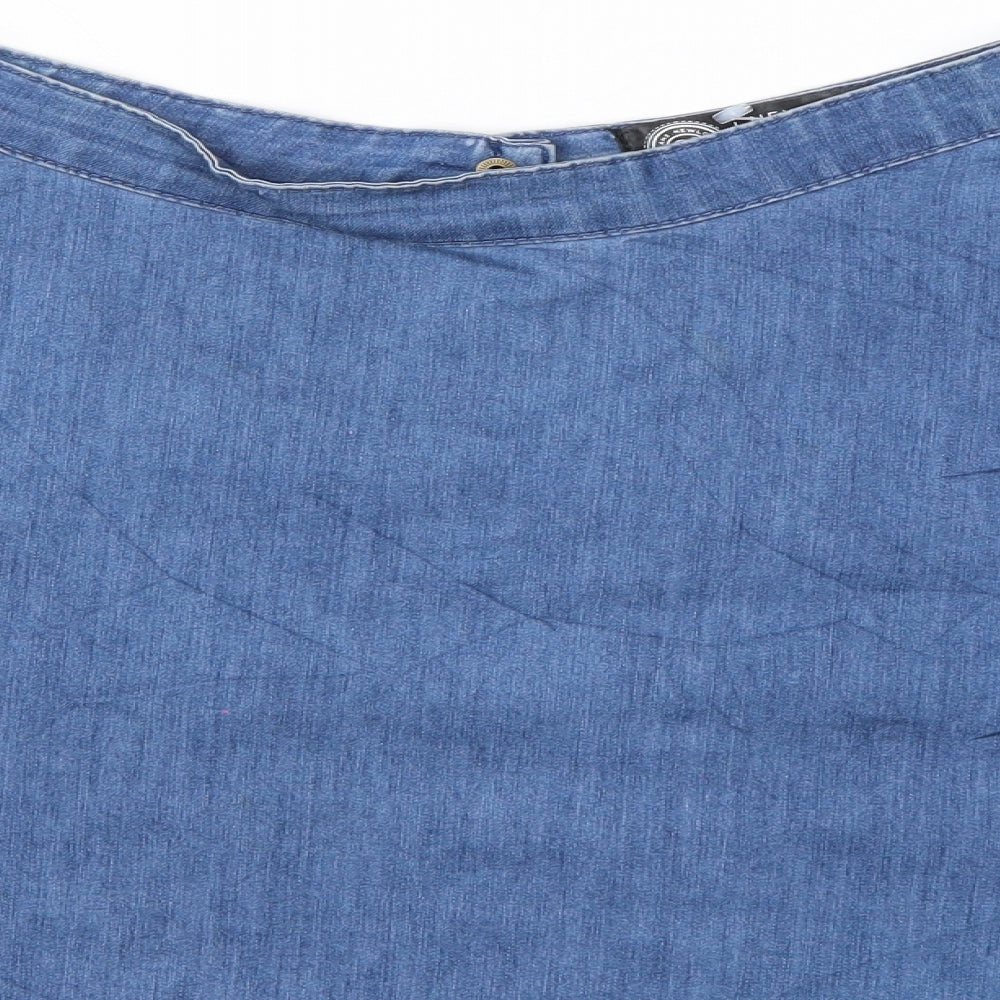 New Look Womens Blue  Denim Flare Skirt Size 10