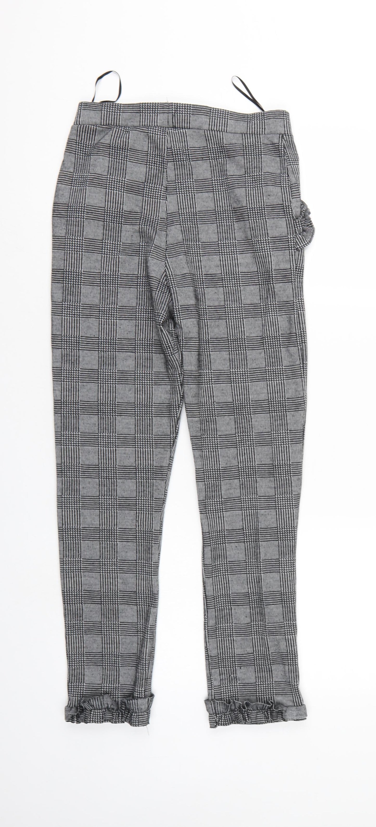 TU Womens Grey Check  Trousers  Size 8 L26 in