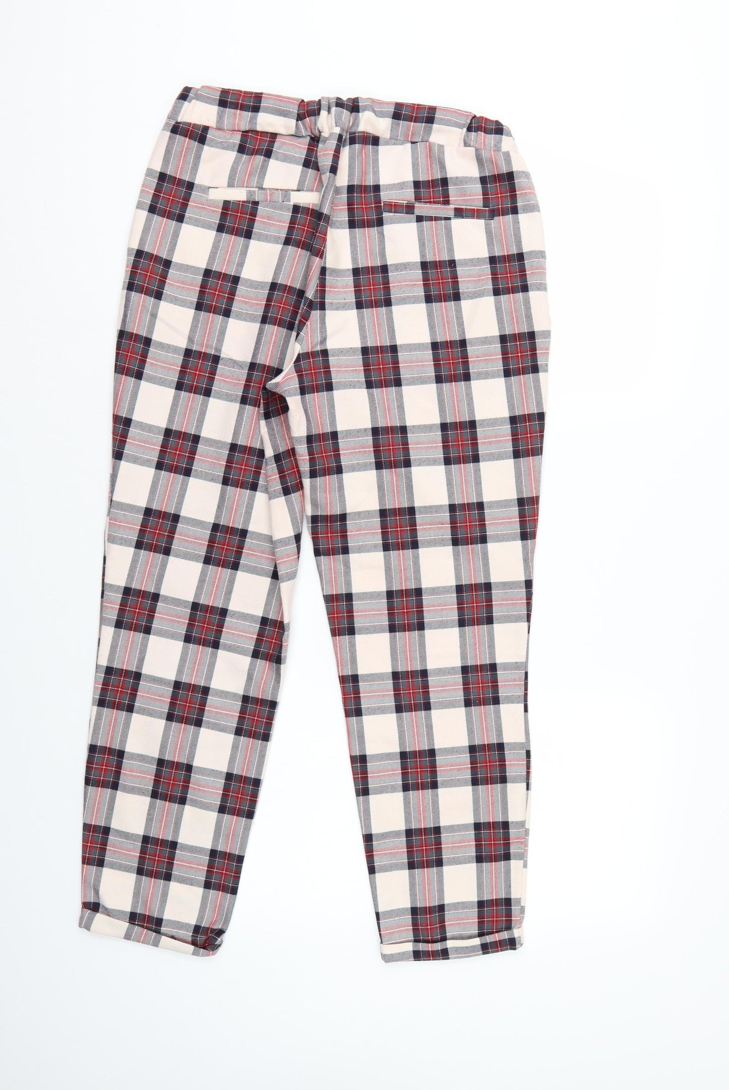 Primark Womens  Check  Trousers  Size 10 L25 in - Elastic Waist