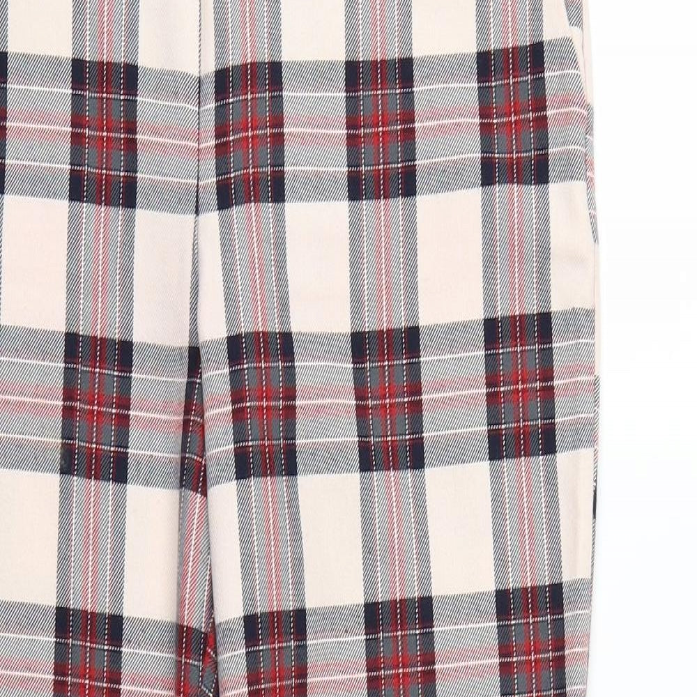 Primark Womens  Check  Trousers  Size 10 L25 in - Elastic Waist