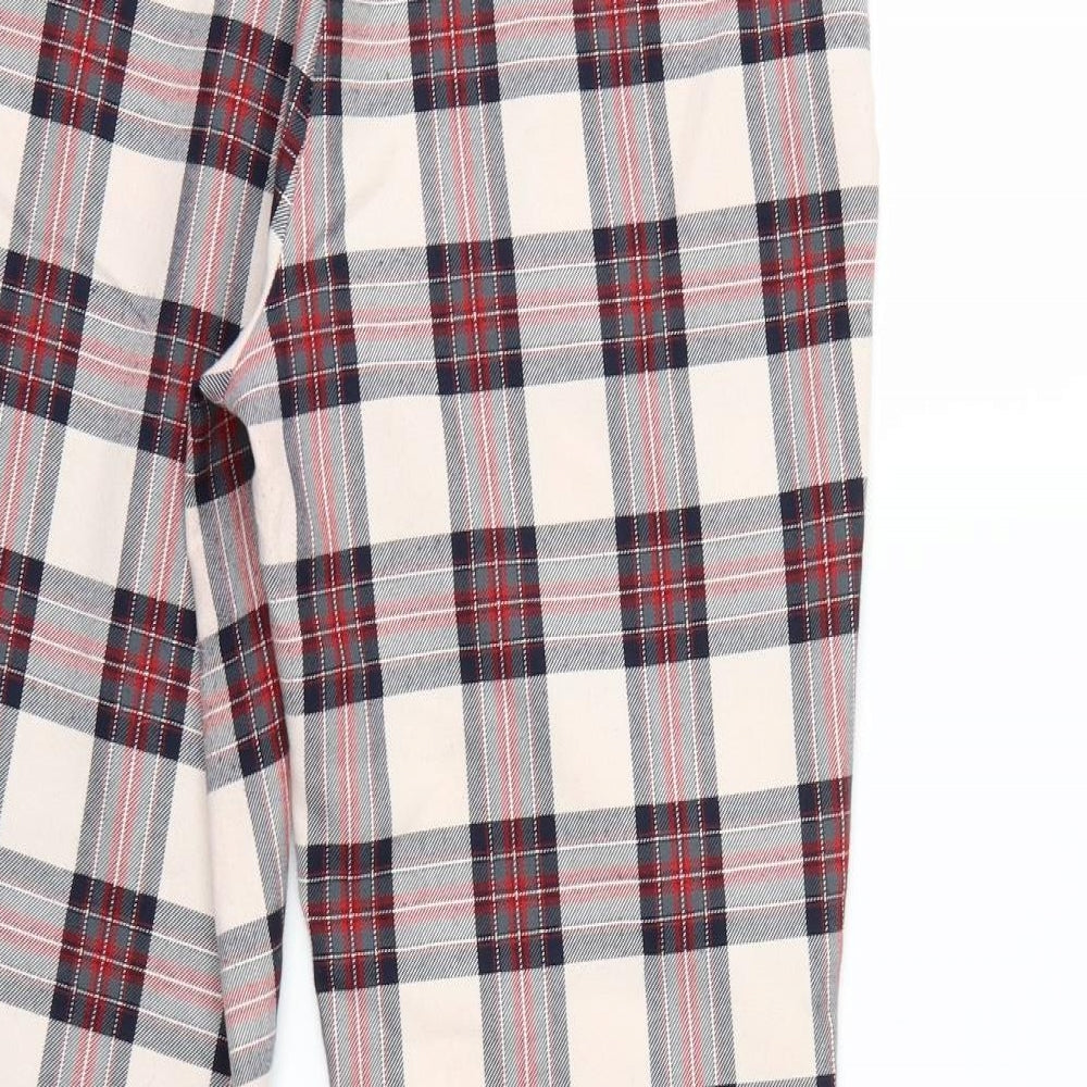 Primark Womens  Check  Trousers  Size 10 L25 in - Elastic Waist