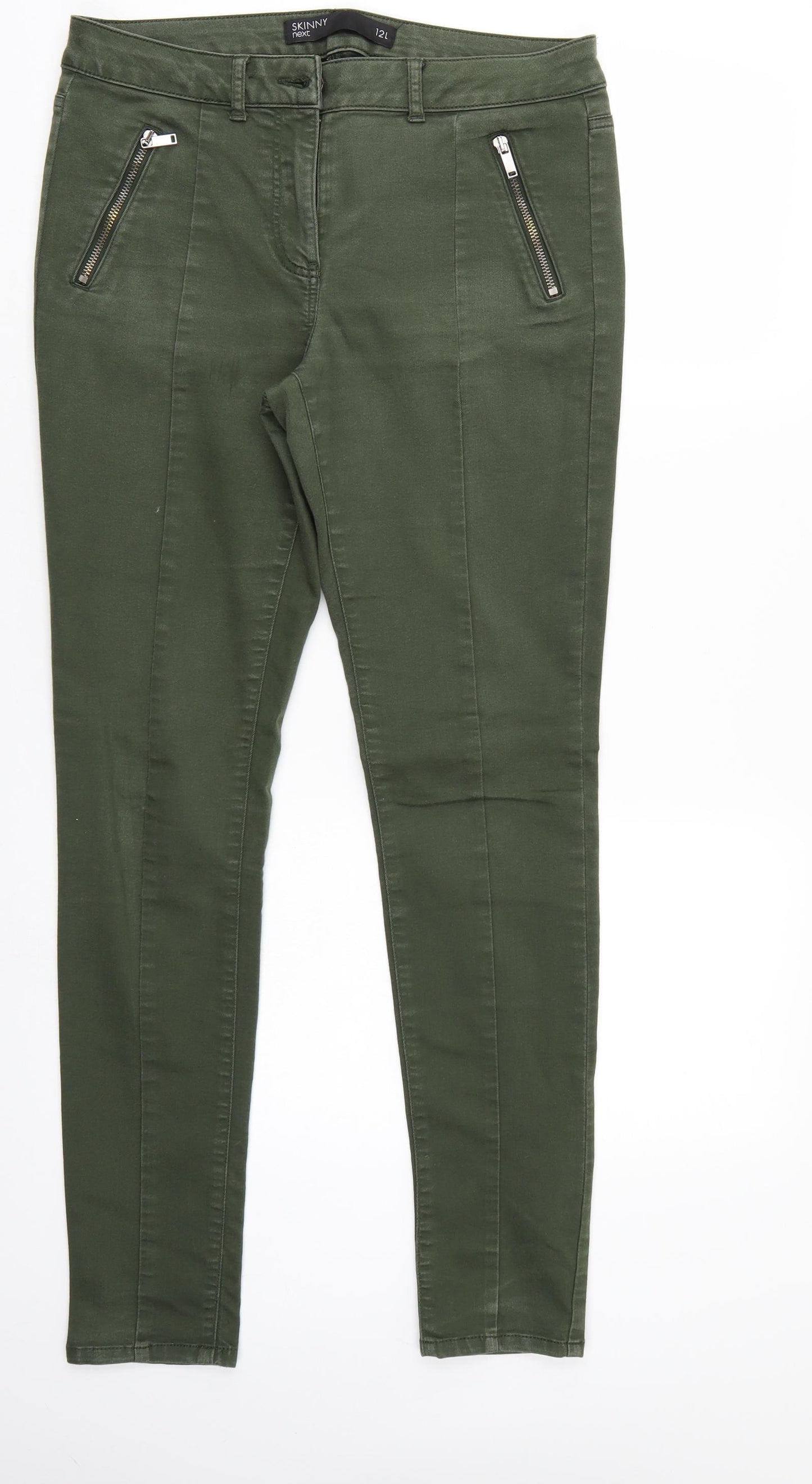NEXT Womens Green  Denim Skinny Jeans Size 12 L29 in