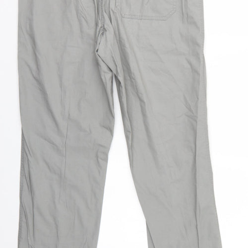 M&S Mens Grey   Cropped Trousers Size 32 L23 in - Elastic Waist