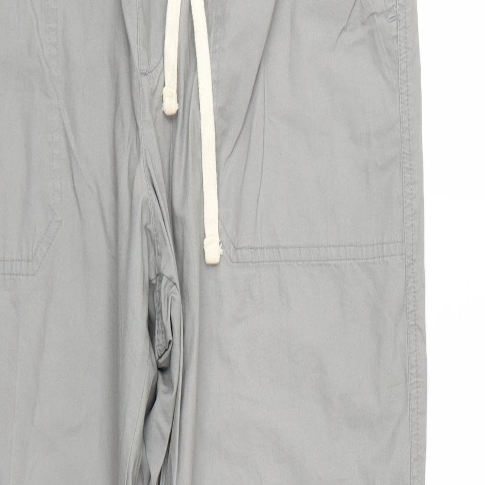 M&S Mens Grey   Cropped Trousers Size 32 L23 in - Elastic Waist