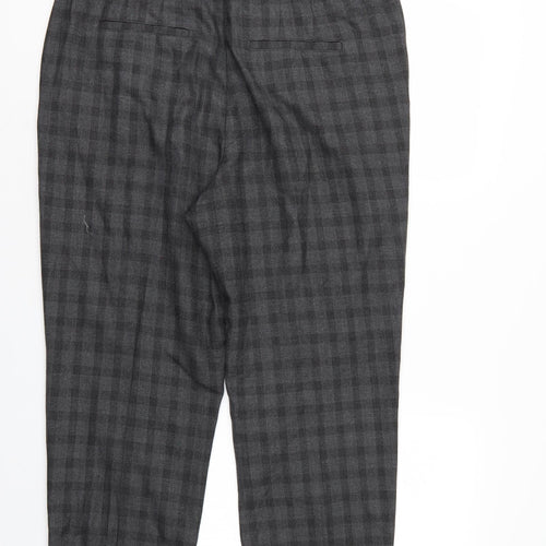 NEXT Womens Grey Check  Trousers  Size 14 L24 in