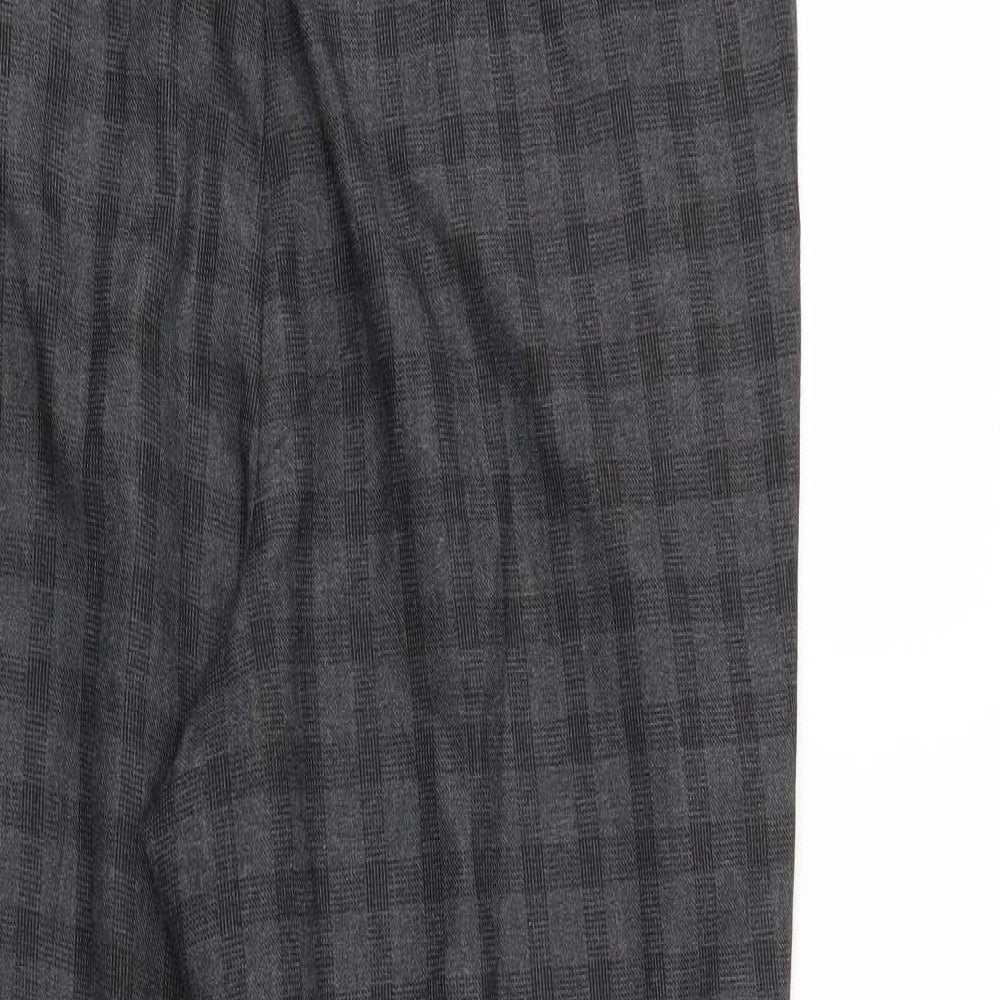 NEXT Womens Grey Check  Trousers  Size 14 L24 in