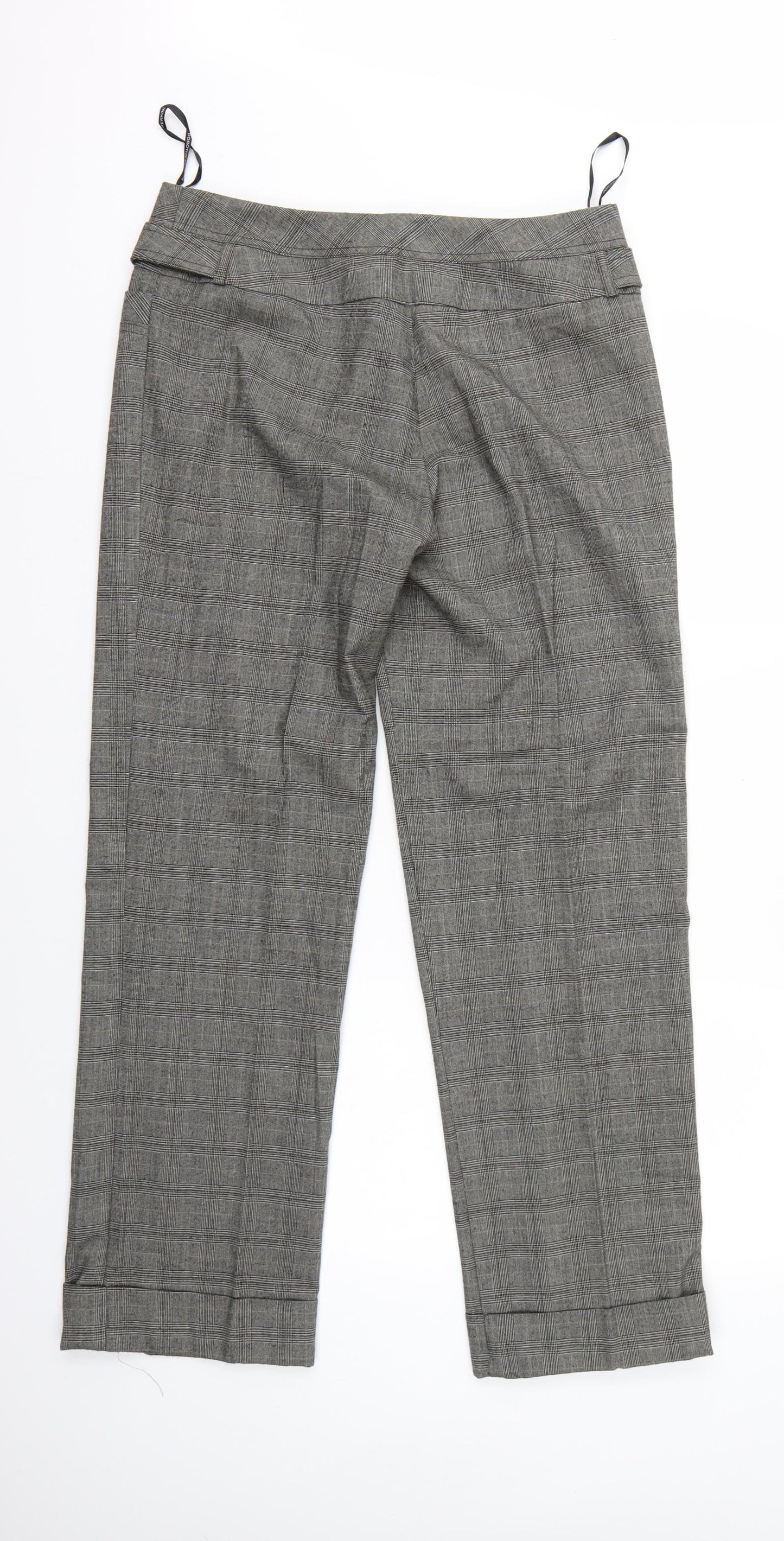 Dorothy Perkins Womens Grey Check  Trousers  Size 12 L30 in
