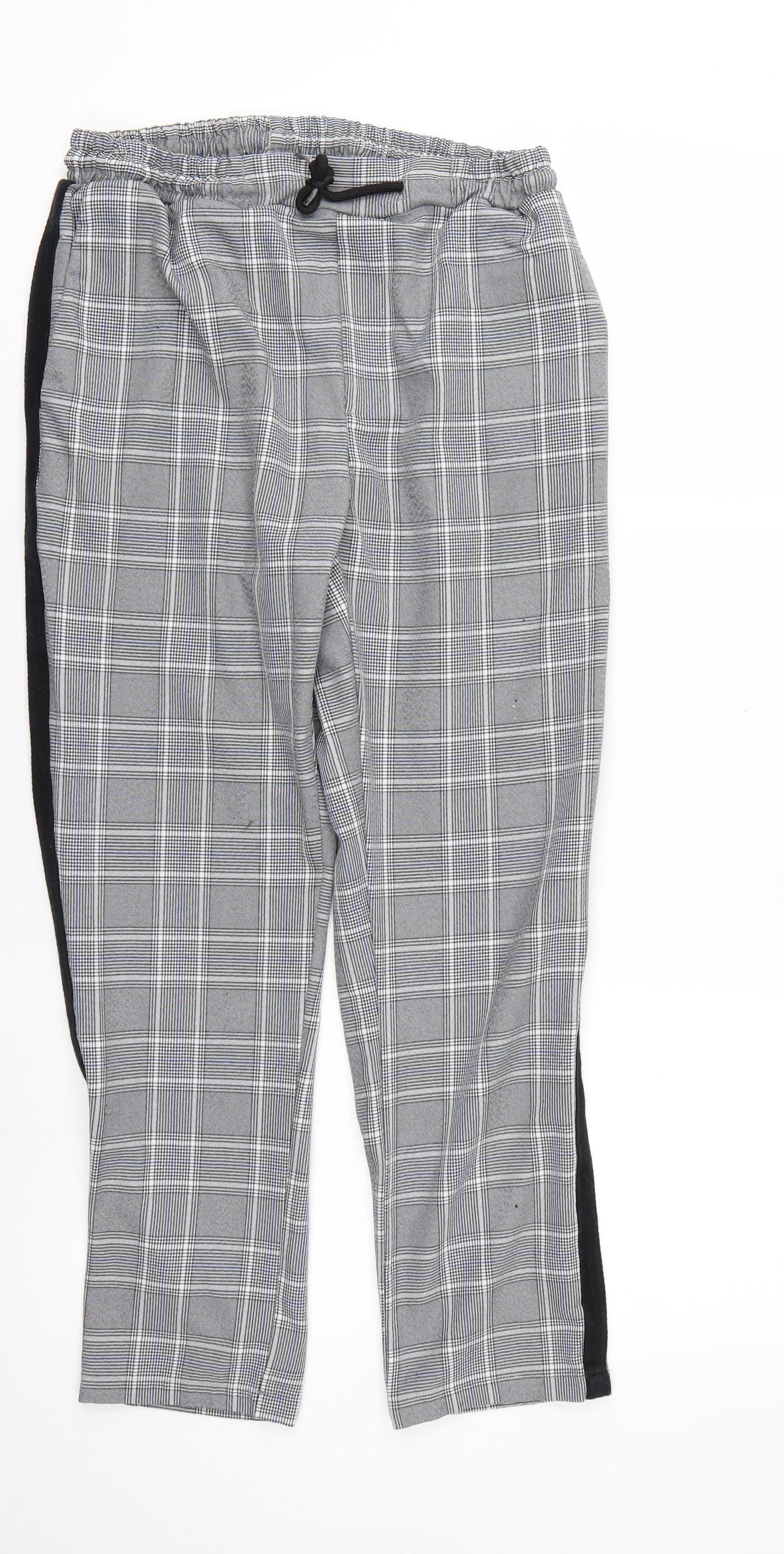 Boohoo man Mens Grey Check  Trousers  Size M L25 in