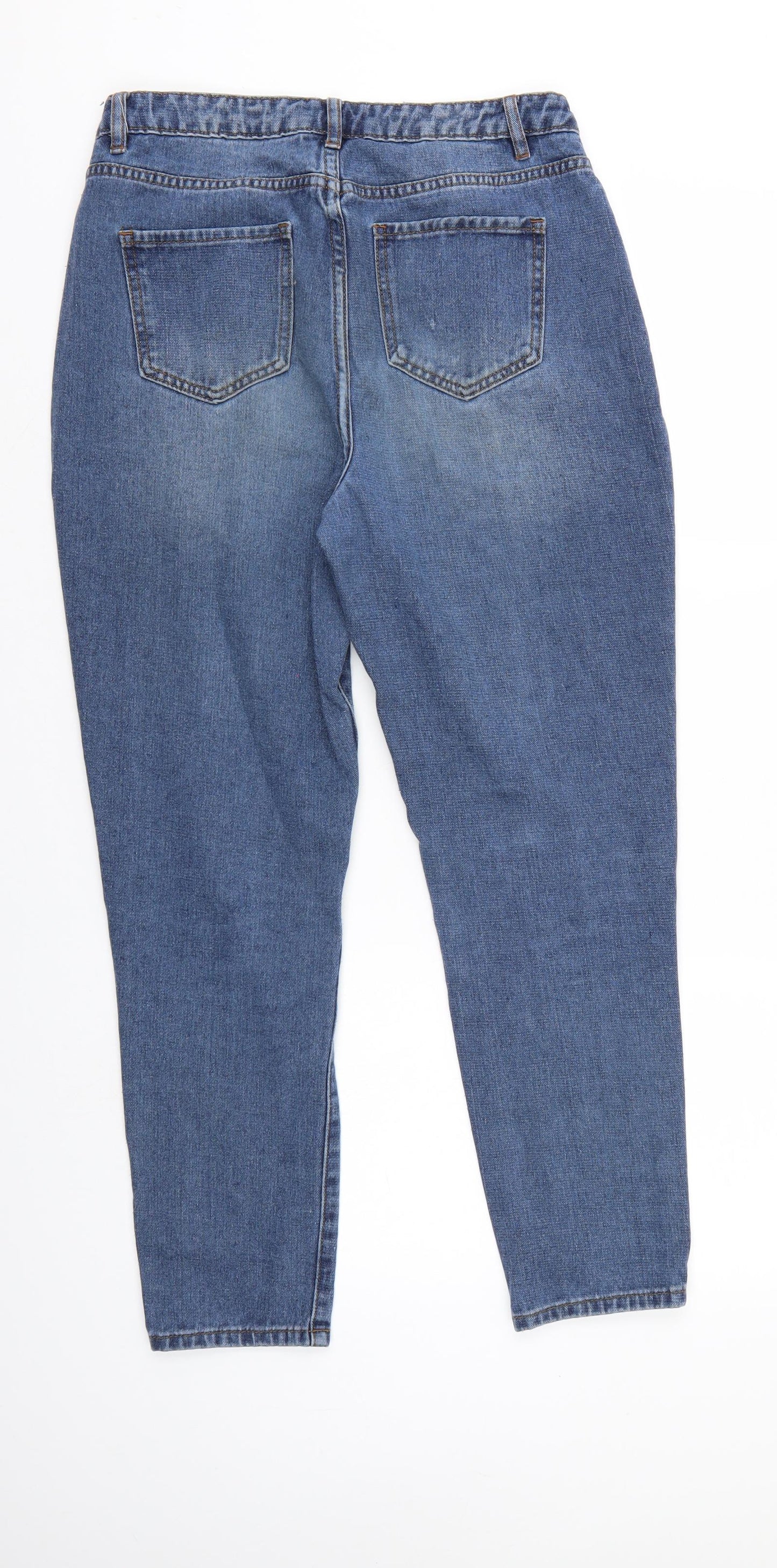Boohoo Womens Blue  Denim Straight Jeans Size 10 L25 in