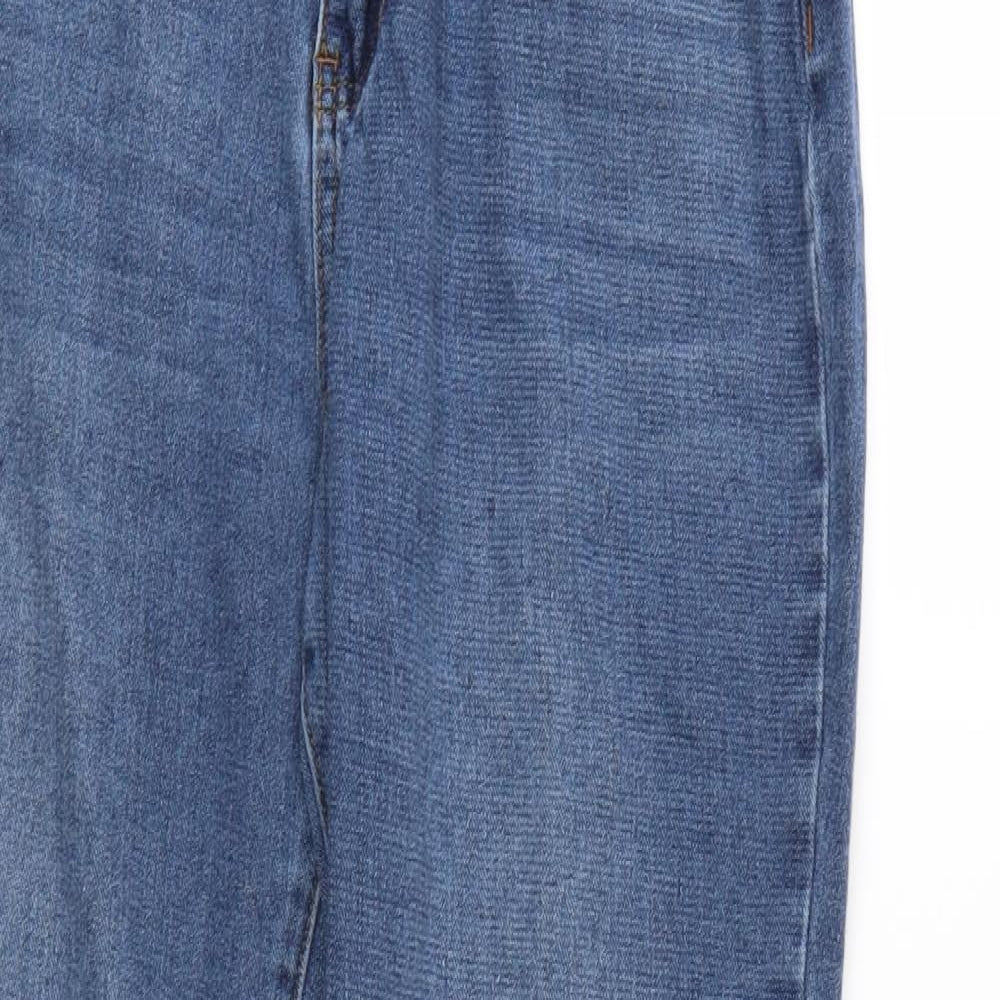 Boohoo Womens Blue  Denim Straight Jeans Size 10 L25 in