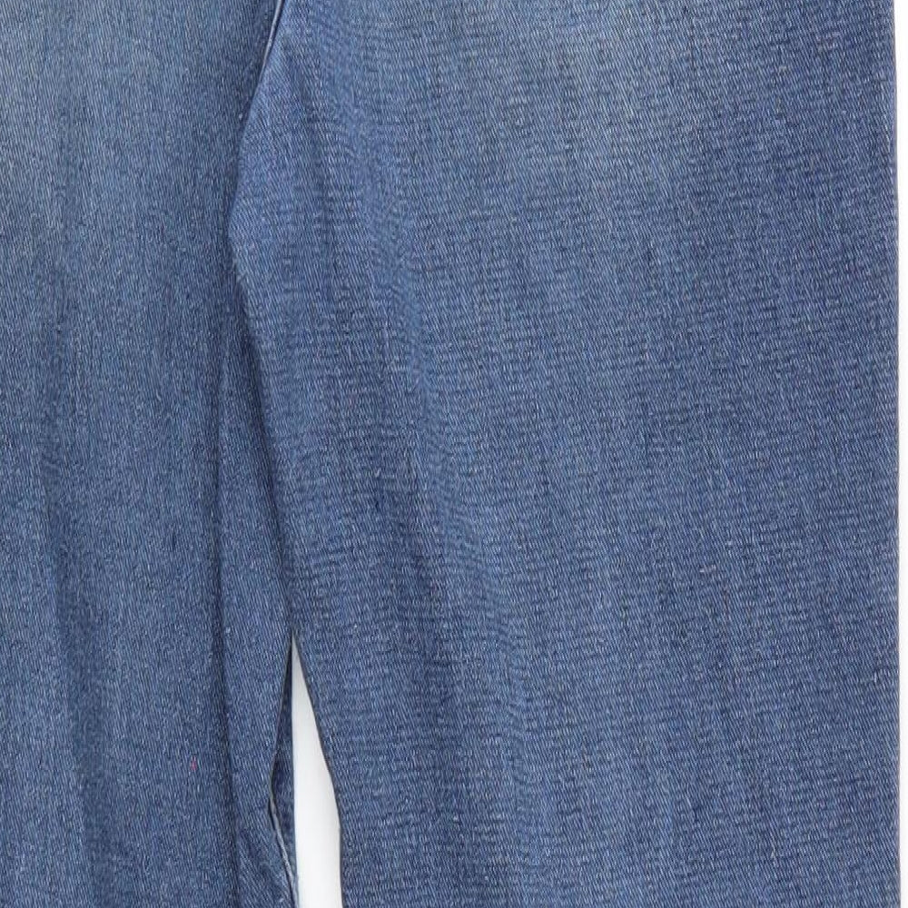 Boohoo Womens Blue  Denim Straight Jeans Size 10 L25 in