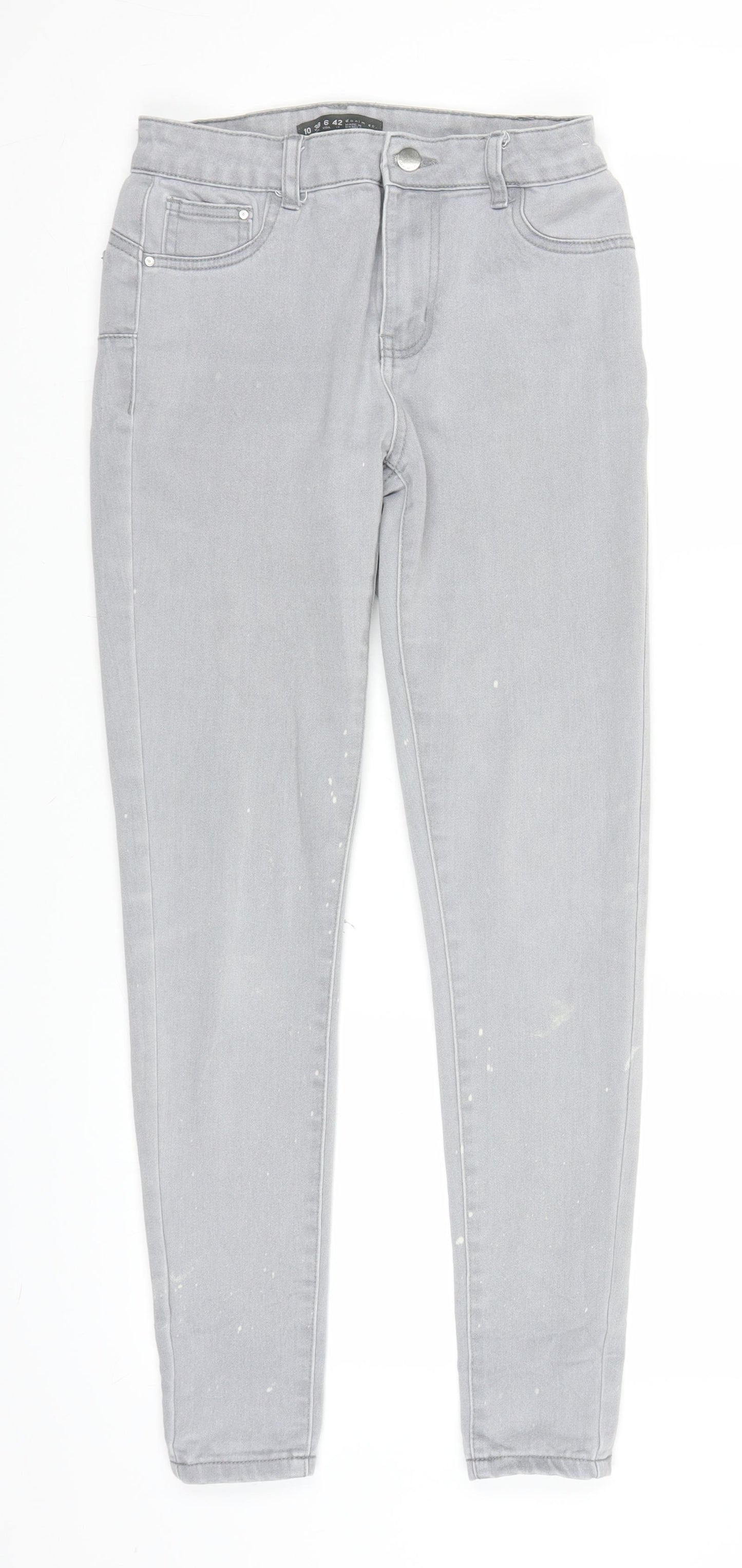 Denim & Co. Womens Grey  Denim Jegging Jeans Size 10 L28 in