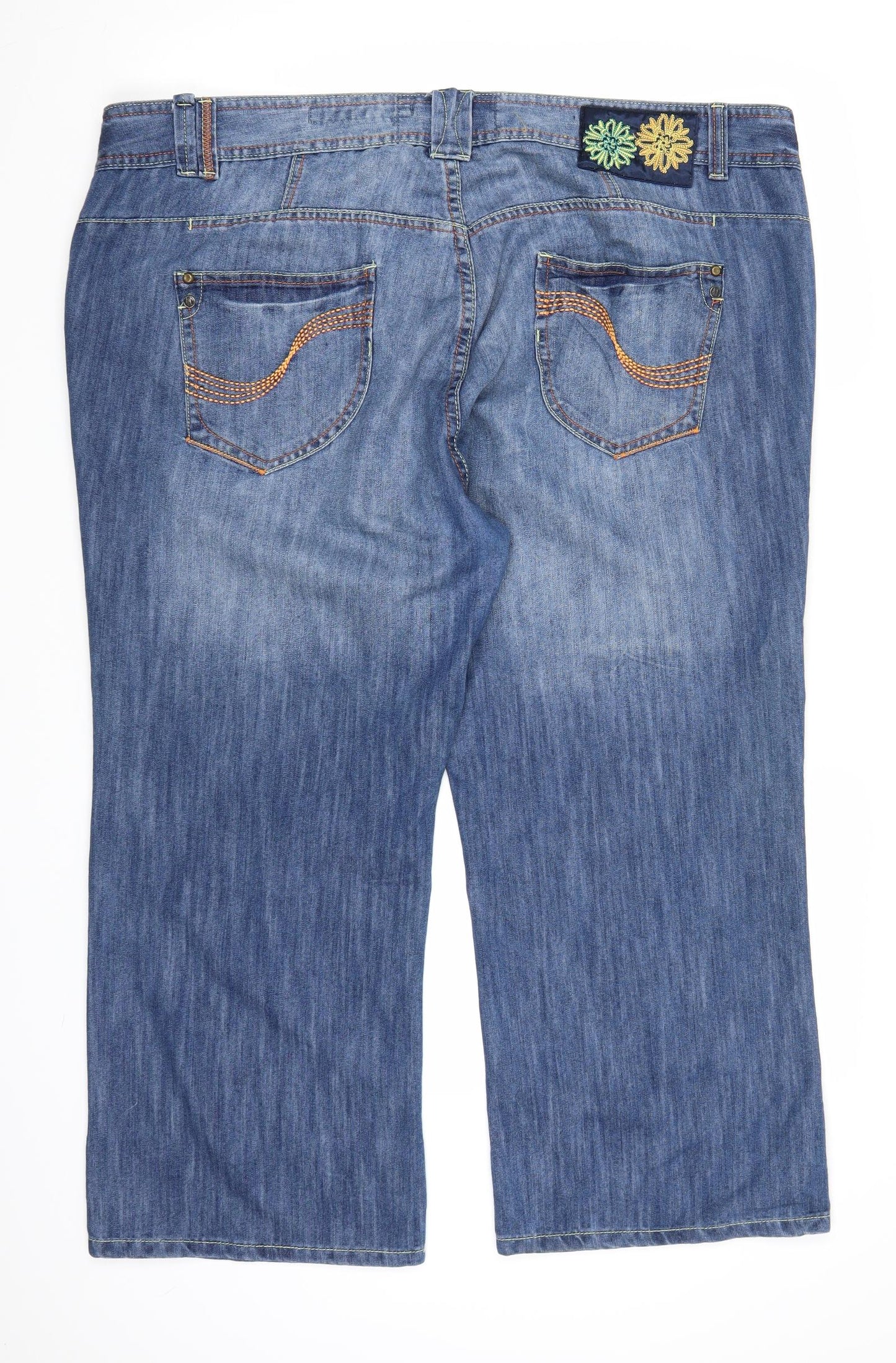 Evans Womens Blue  Denim Wide-Leg Jeans Size 24 L26 in