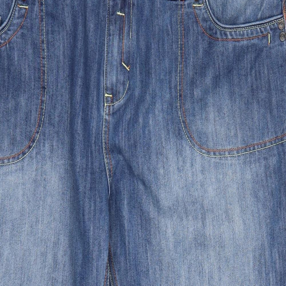 Evans Womens Blue  Denim Wide-Leg Jeans Size 24 L26 in
