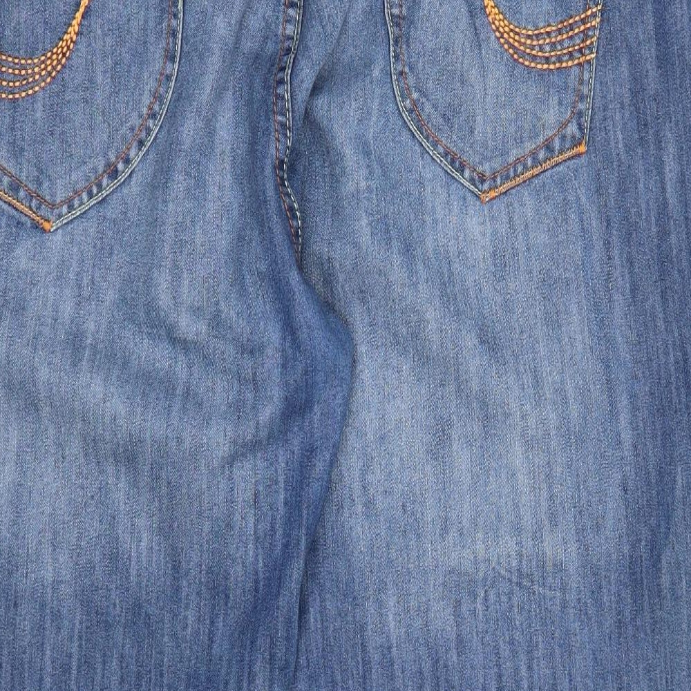 Evans Womens Blue  Denim Wide-Leg Jeans Size 24 L26 in