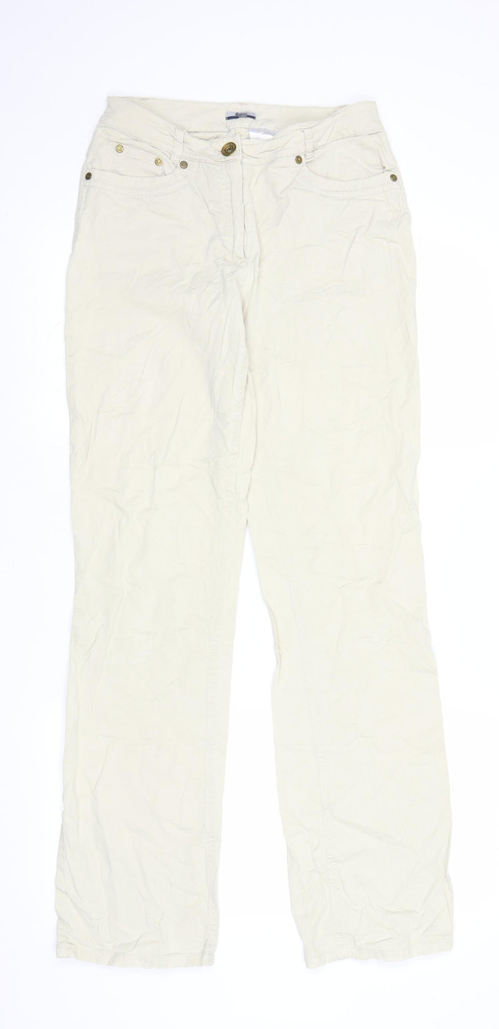 Strauss Womens Beige  Denim Straight Jeans Size 8 L31 in