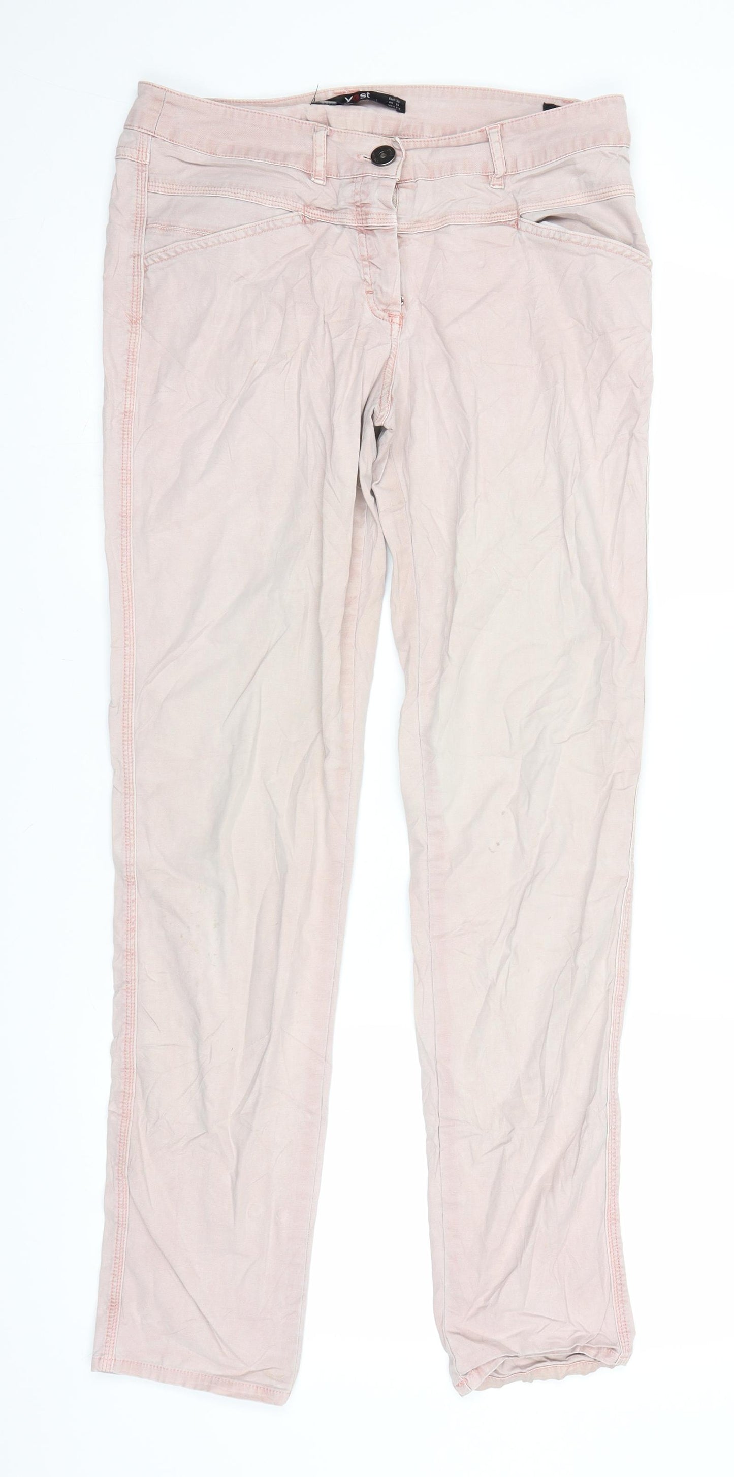 Yest Womens Pink  Denim Straight Jeans Size 10 L30 in