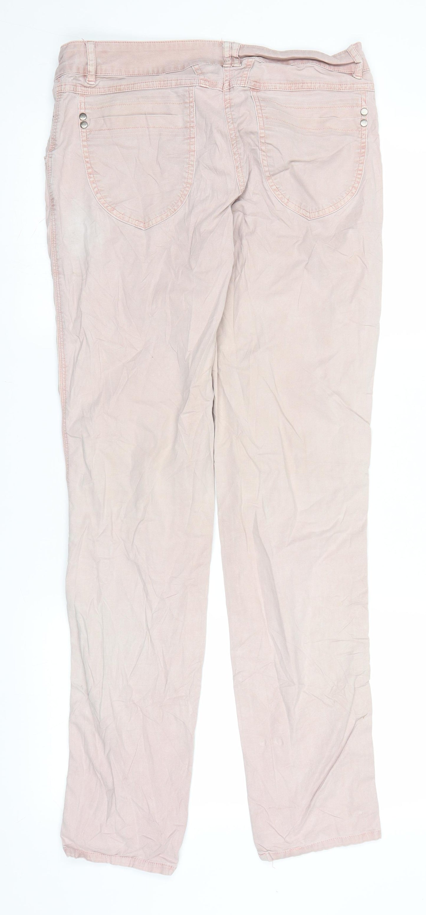 Yest Womens Pink  Denim Straight Jeans Size 10 L30 in