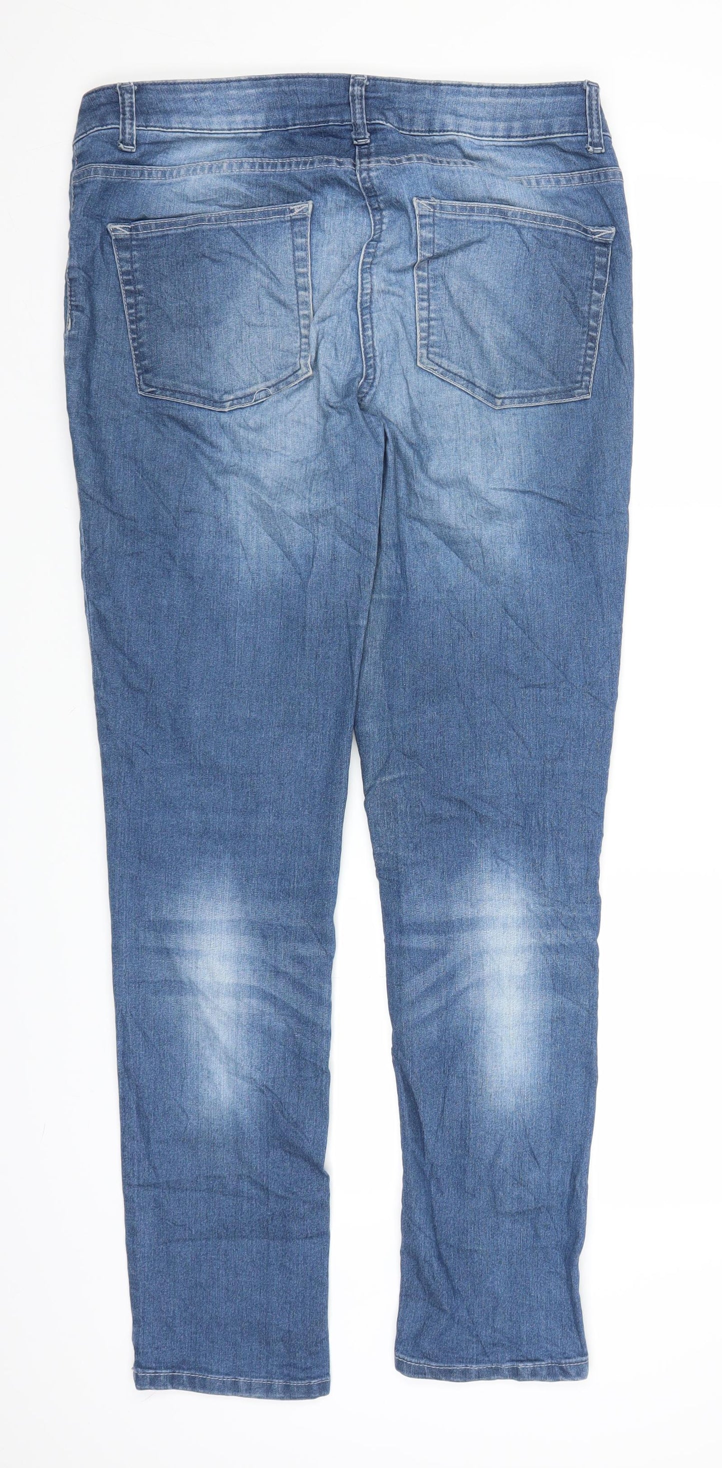Blue Motion Womens Blue  Denim Straight Jeans Size 16 L30.5 in