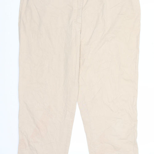 DELMOD Womens Beige   Chino Trousers Size 14 L23 in