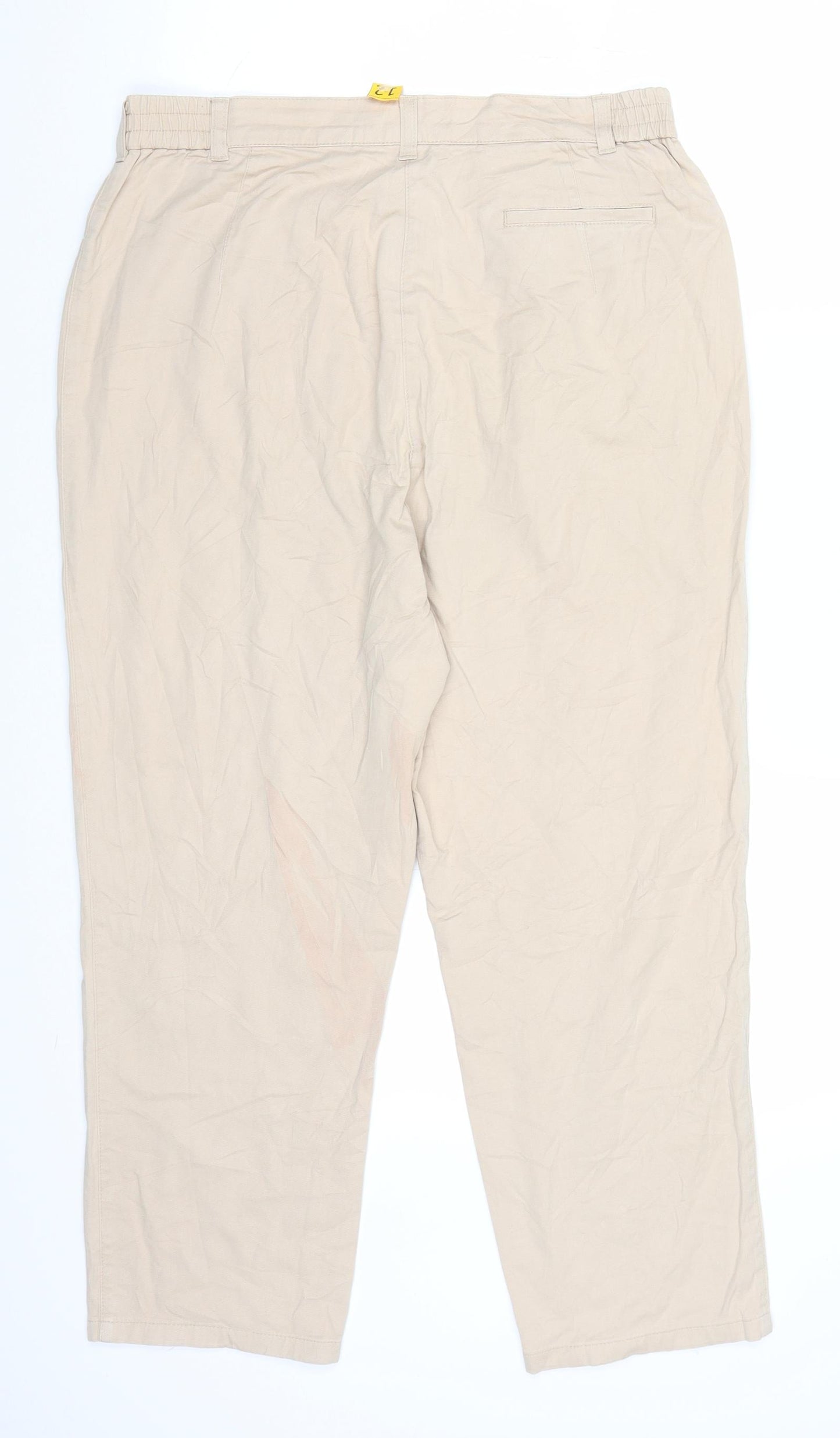 DELMOD Womens Beige   Chino Trousers Size 14 L23 in