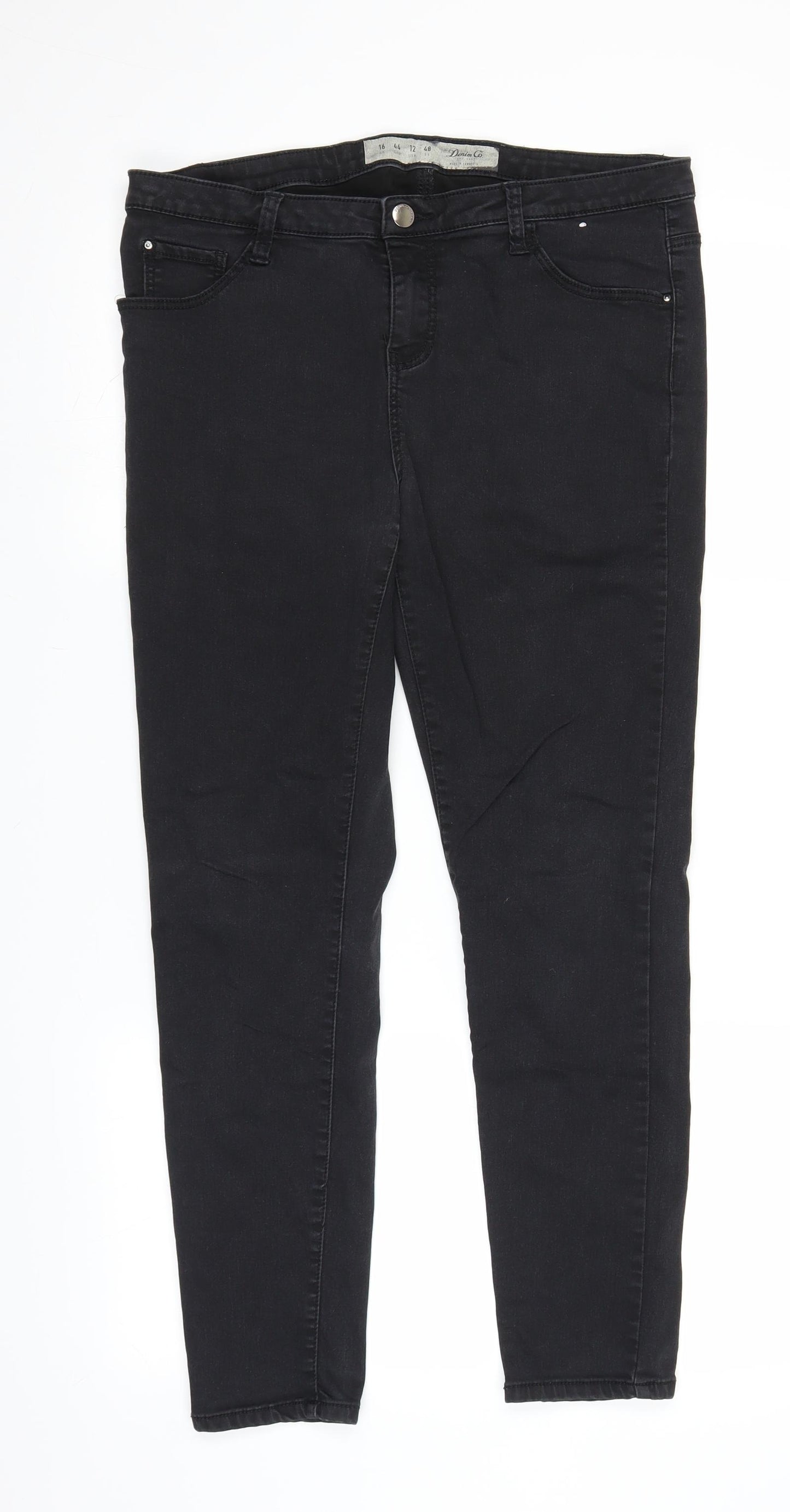 Primark Womens Black  Denim Jegging Jeans Size 16 L26 in