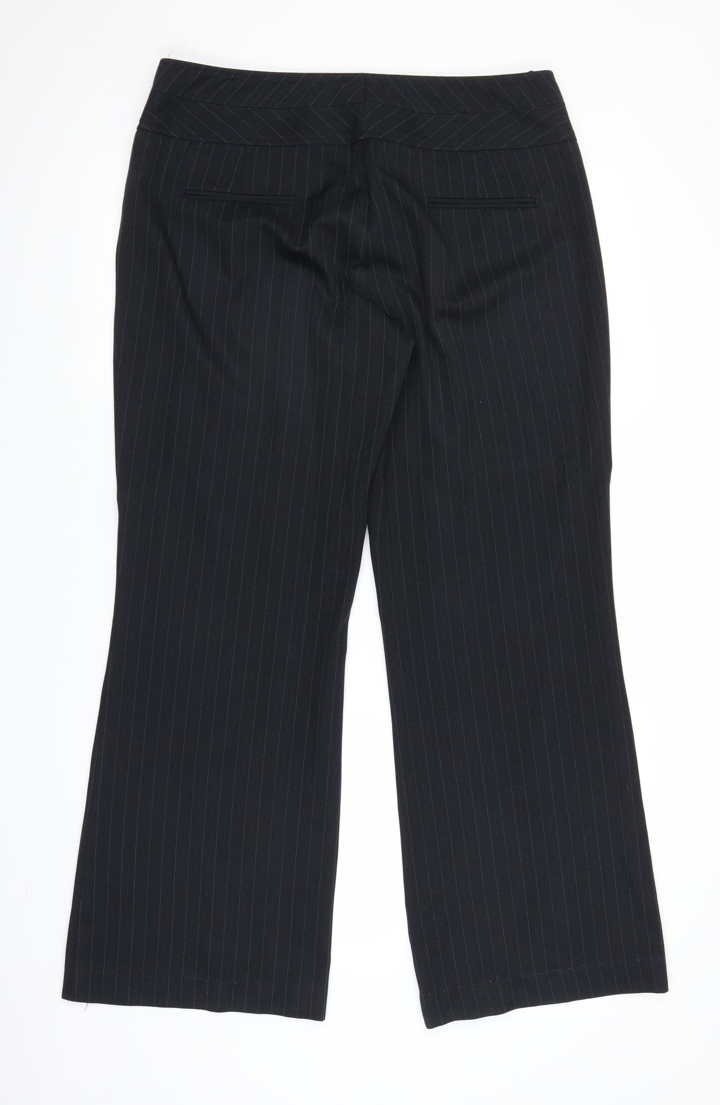Debenhams Womens Black Striped  Trousers  Size 14 L30 in