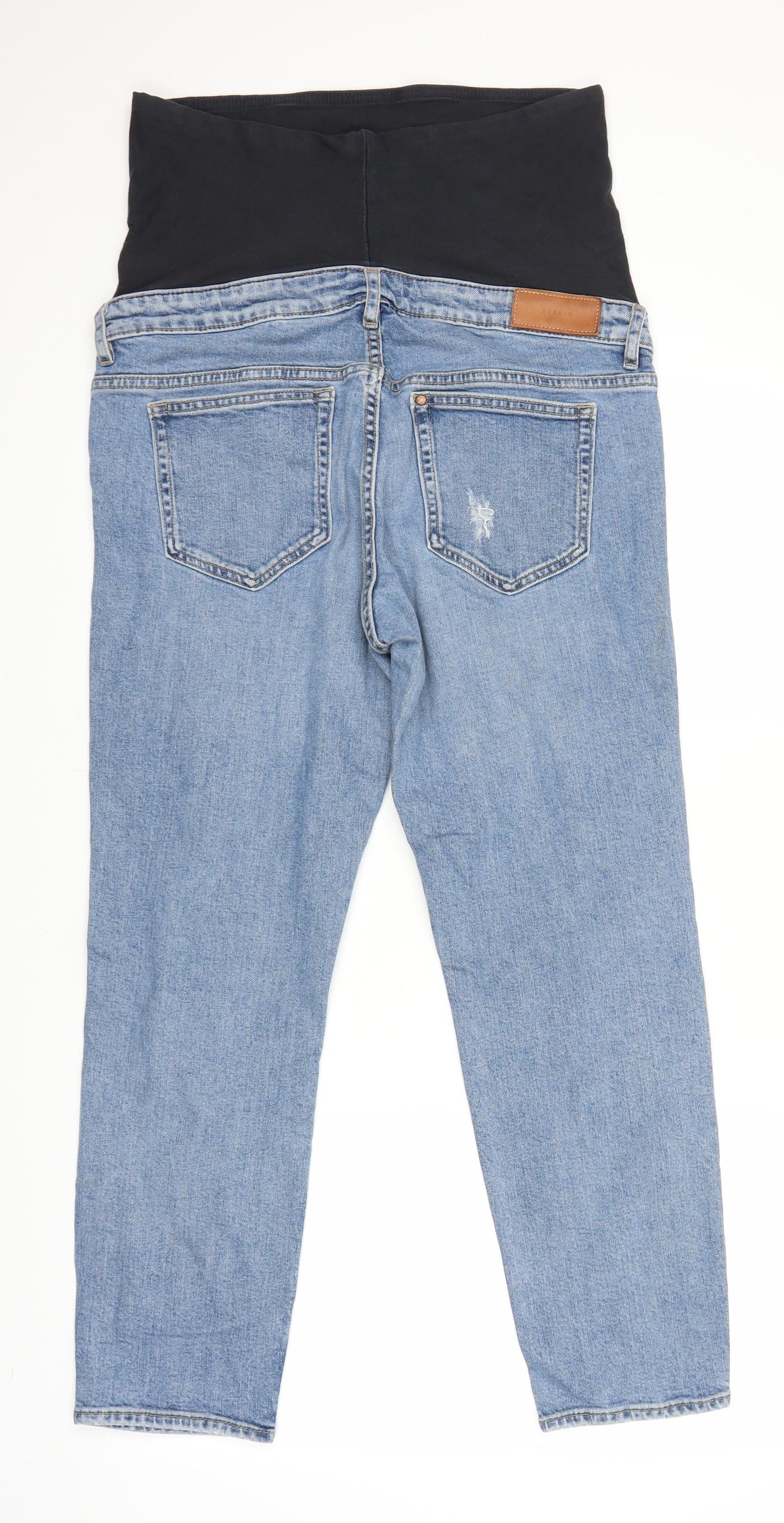 Mama Womens Blue  Denim Boyfriend Jeans Size 14 L27 in