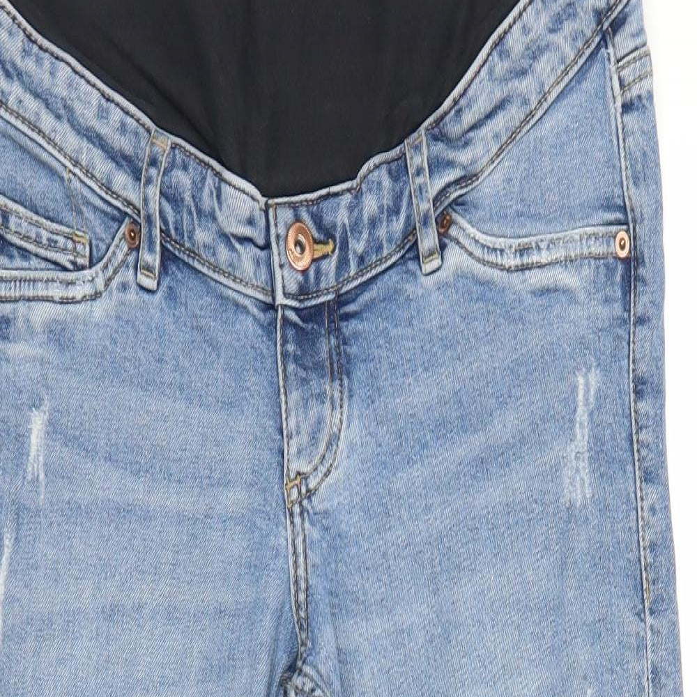 Mama Womens Blue  Denim Boyfriend Jeans Size 14 L27 in