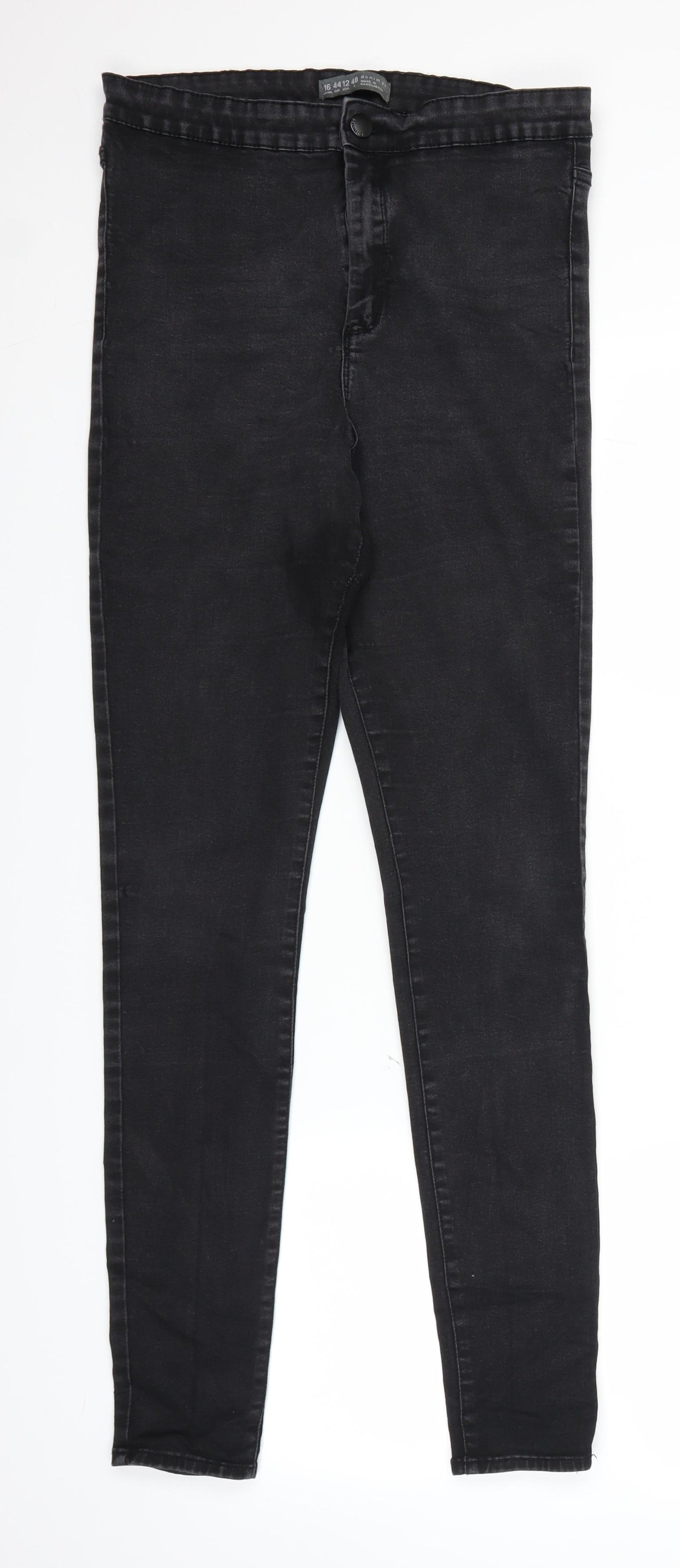 Denim & Co. Womens Black  Denim Jegging Jeans Size 16 L30 in