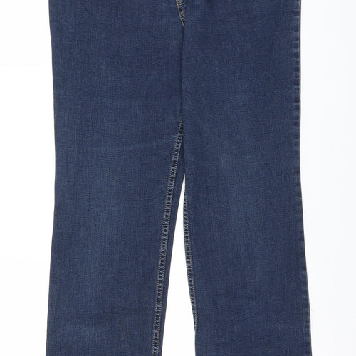 Marks and Spencer Womens Blue  Denim Straight Jeans Size 12 L28 in